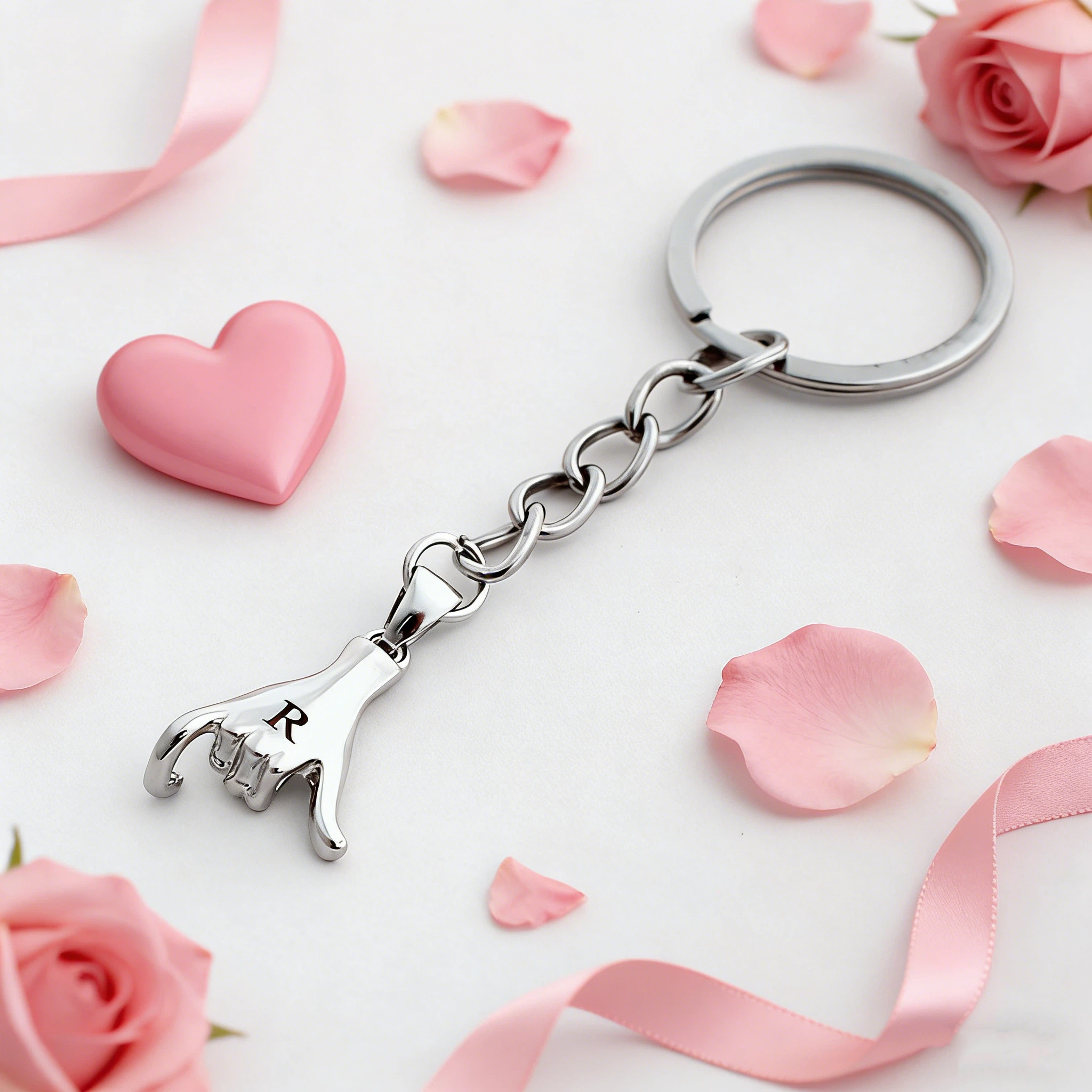 Personalized Monogram Engraved Pinky Promise Matching Couple Keychains for Unique & Love | JNSDec191