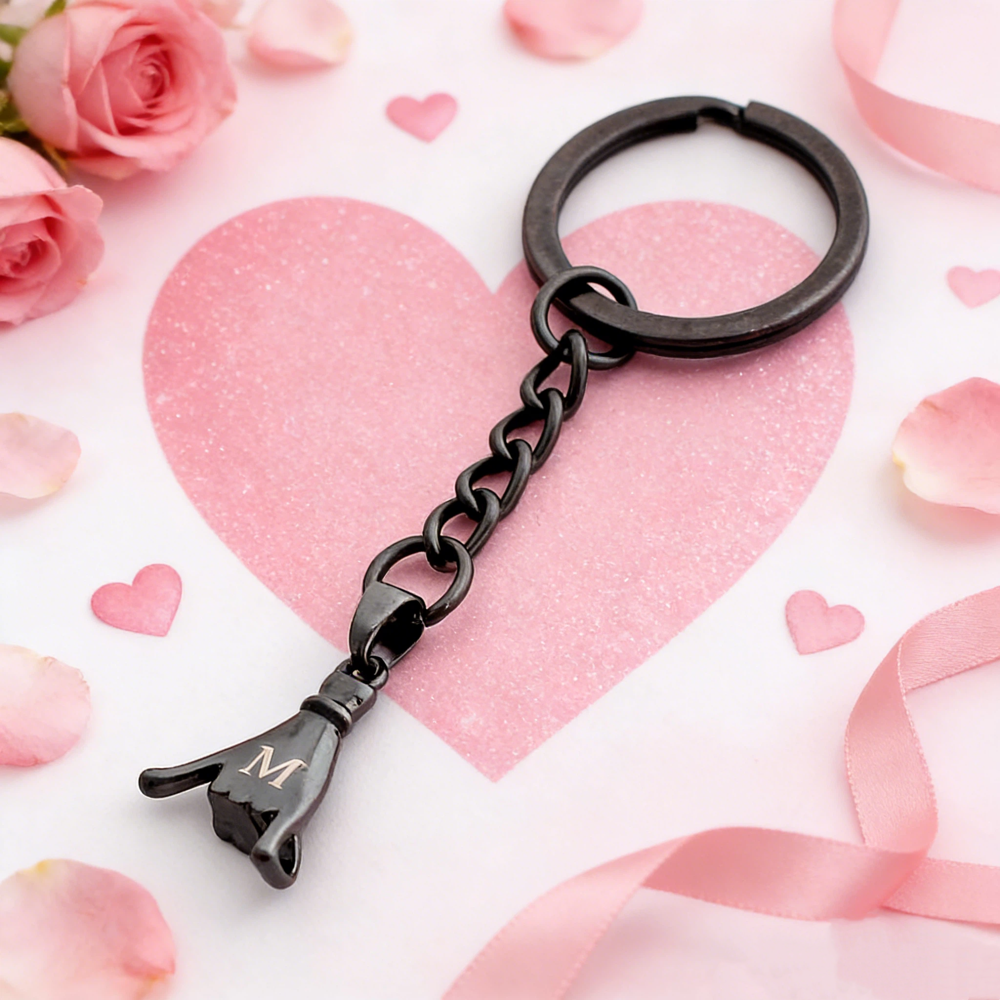 Personalized Monogram Engraved Pinky Promise Matching Couple Keychains for Unique & Love | JNSDec191