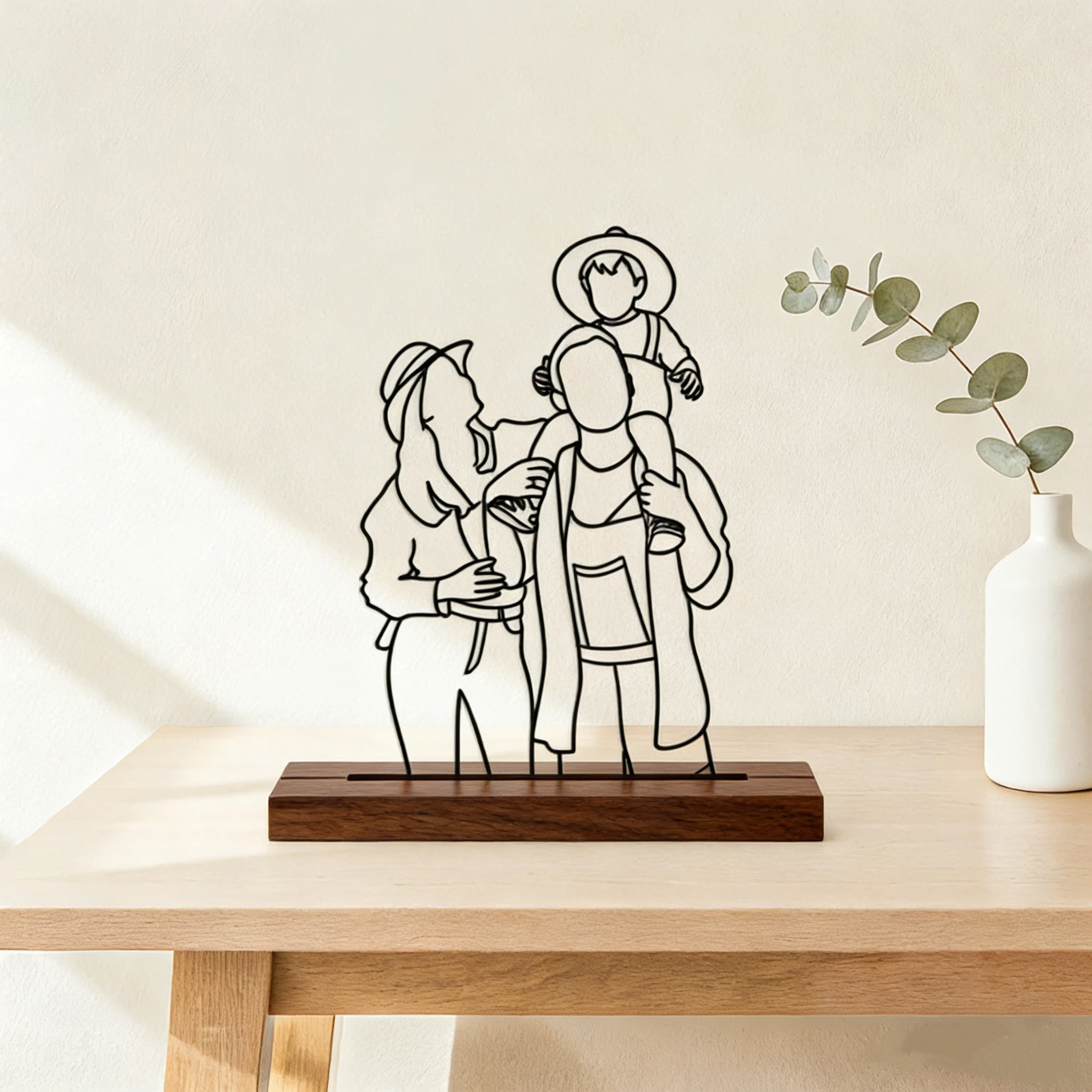 Personalized  Family 3D Line Sculpture Art Portrait Decor | JNSDec198