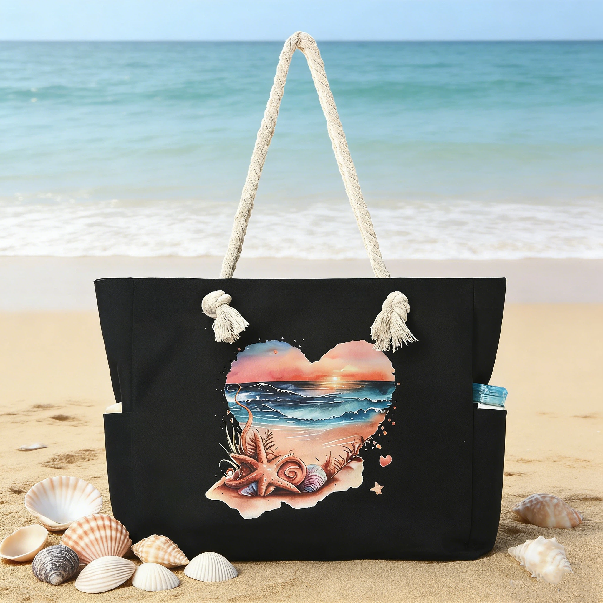 Personalized Embroidered Ocean Soul Beach Canvas Bag for Unique & Love | JNSBag127