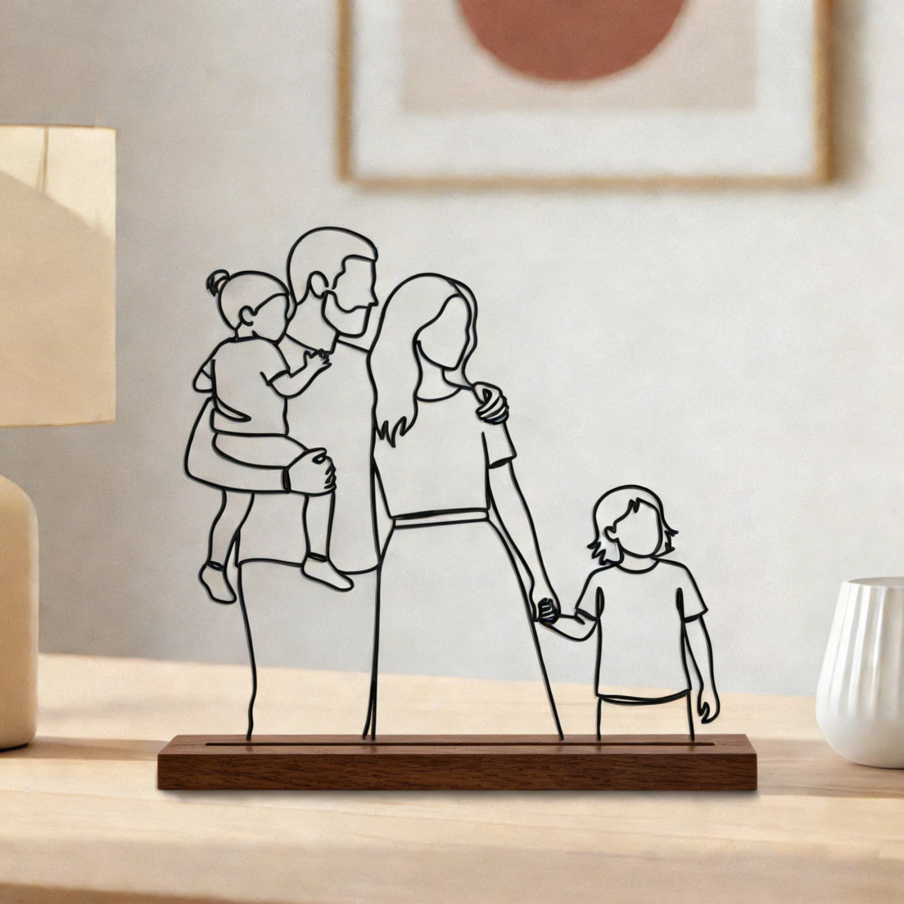 Personalized  Family 3D Line Sculpture Art Portrait Decor | JNSDec198
