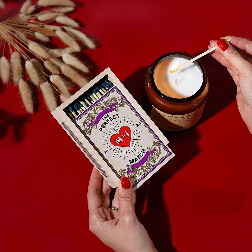 Personalized Couples Wooden Matchbox for Unique & Love | JNSDec181