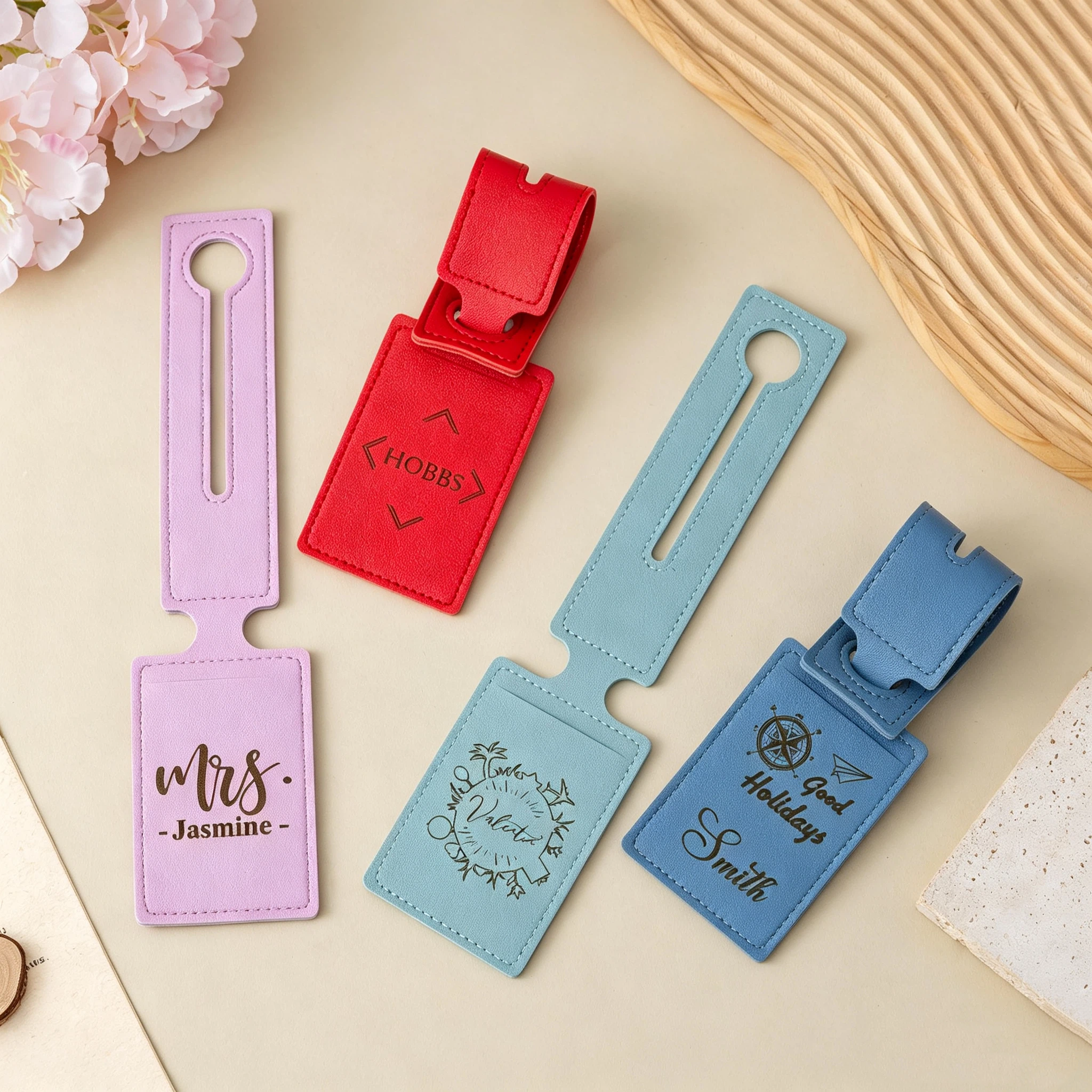 Personalized Monogram Engraved Leather Luggage Tags for Unique and Love | JNSDec219