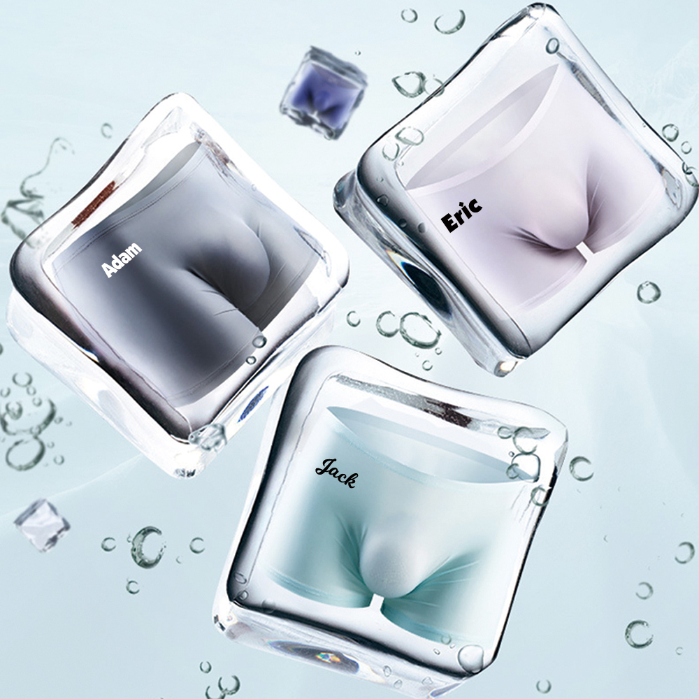 Personalized Name Men's Ice Silk Breathable Underwear for Unique & Love | JNSCloth30