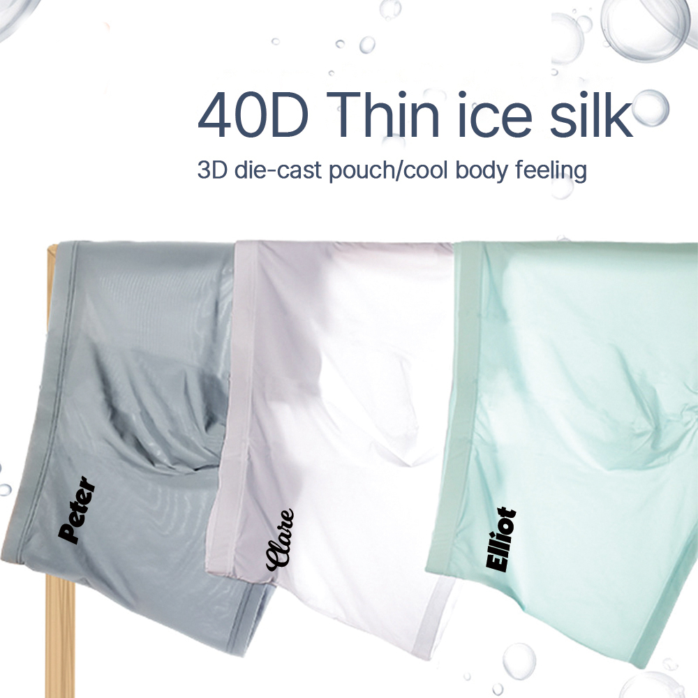 Personalized Name Men's Ice Silk Breathable Underwear for Unique & Love | JNSCloth30