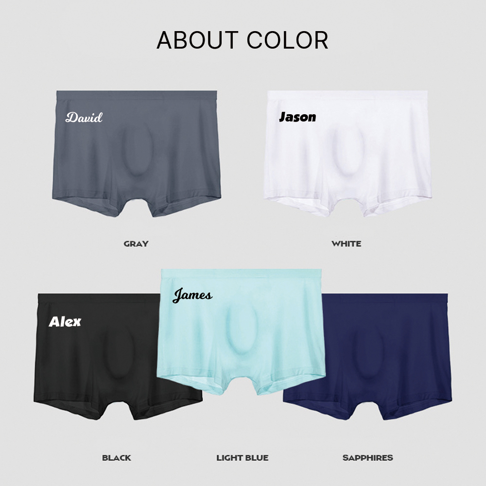 Personalized Name Men's Ice Silk Breathable Underwear for Unique & Love | JNSCloth30