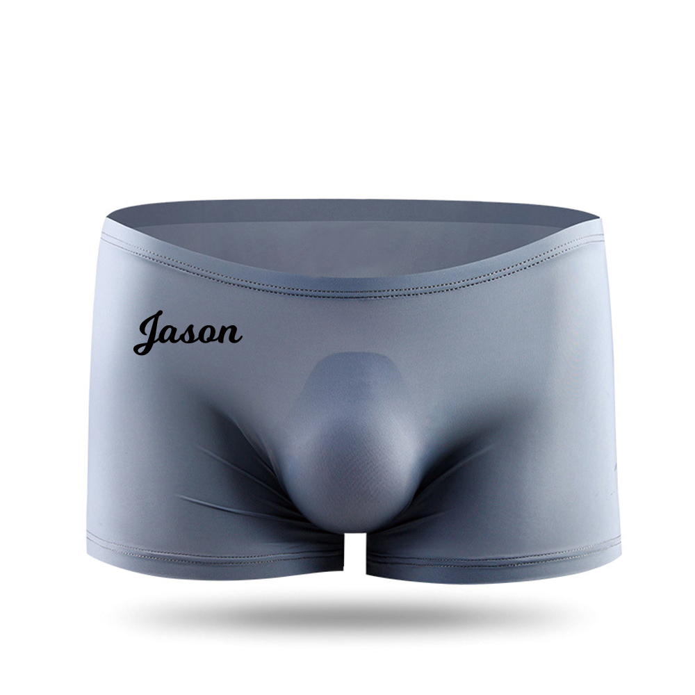 Personalized Name Men's Ice Silk Breathable Underwear for Unique & Love | JNSCloth30