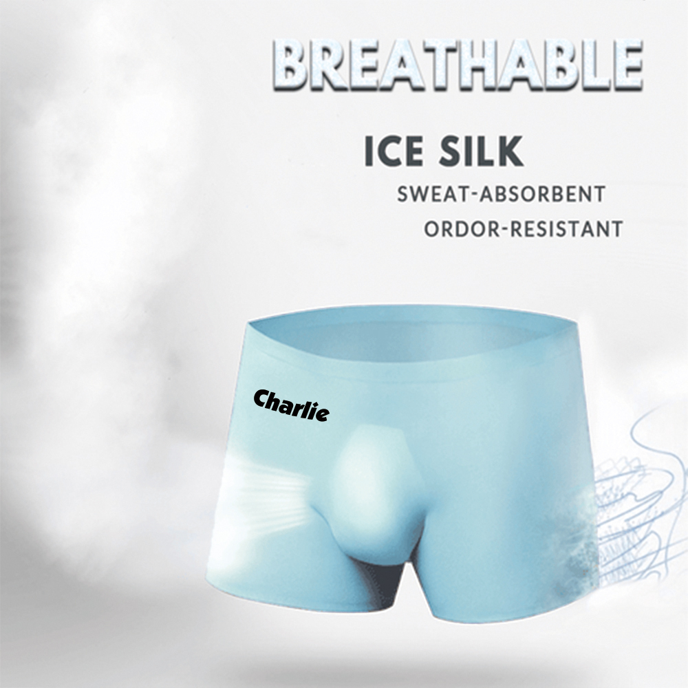 Personalized Name Men's Ice Silk Breathable Underwear for Unique & Love | JNSCloth30