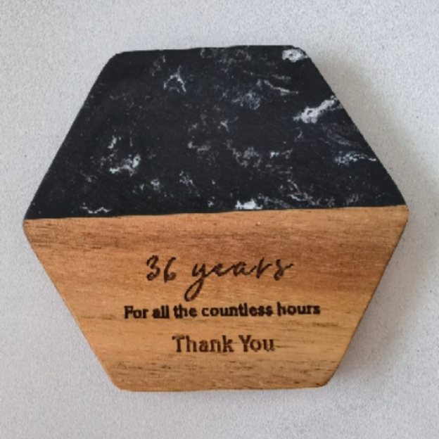 Personalized Wedding Engraved Marble Wood Coasters  for Unique & Love | JNSDec04