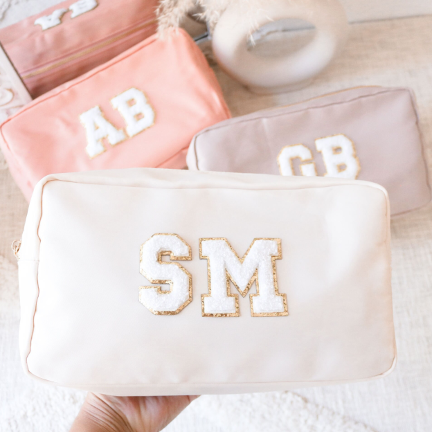 Personalized Varsity Letter Makeup Bag