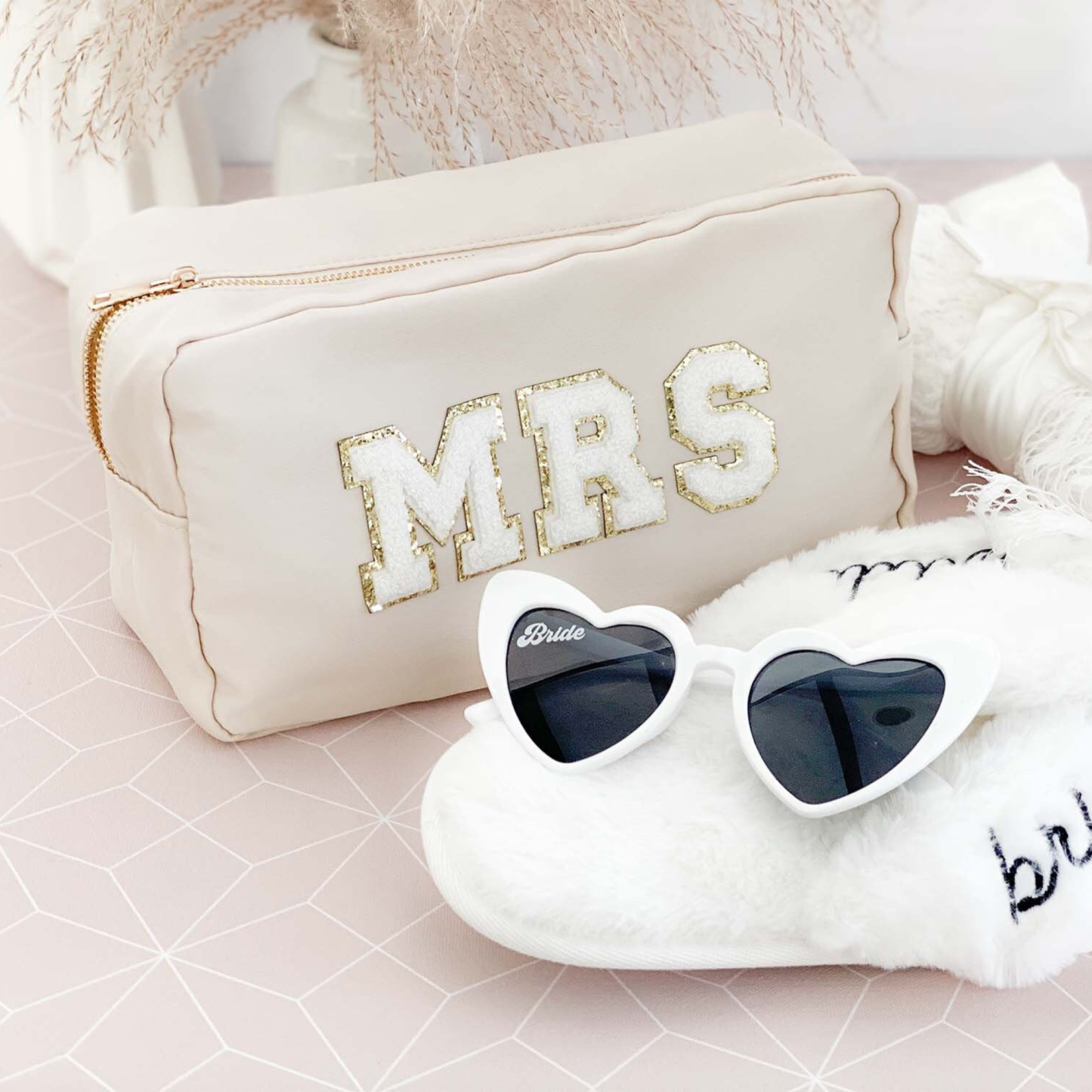 Personalized Varsity Letter Makeup Bag