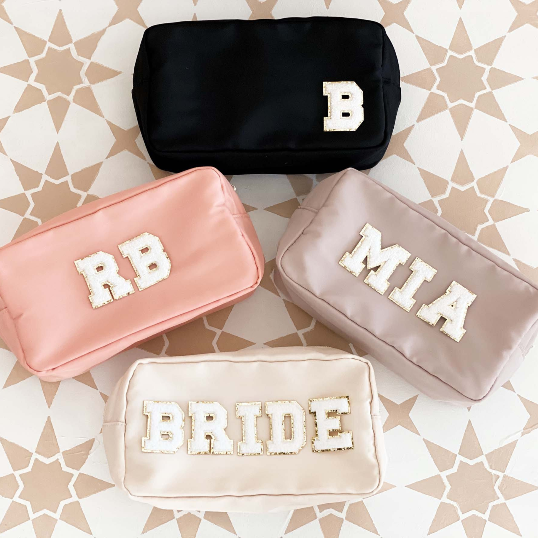 Personalized Varsity Letter Makeup Bag