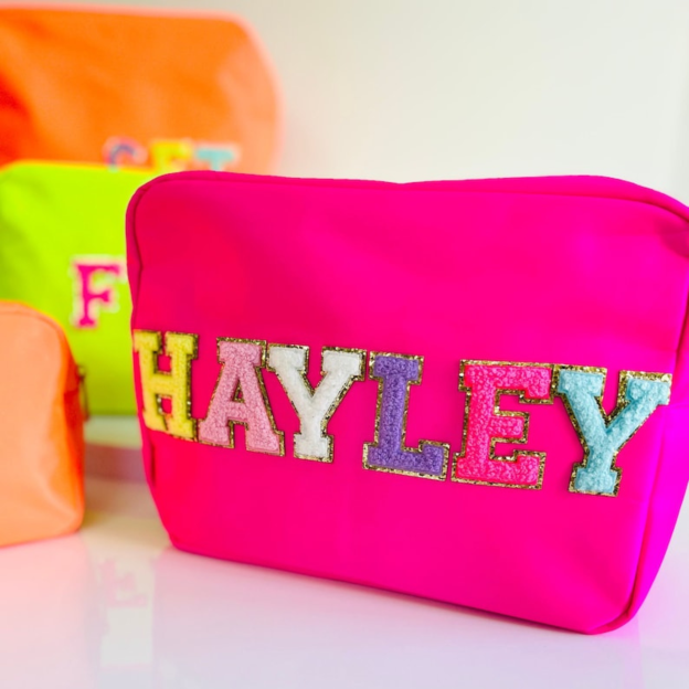 Personalized Varsity Letter Makeup Bag