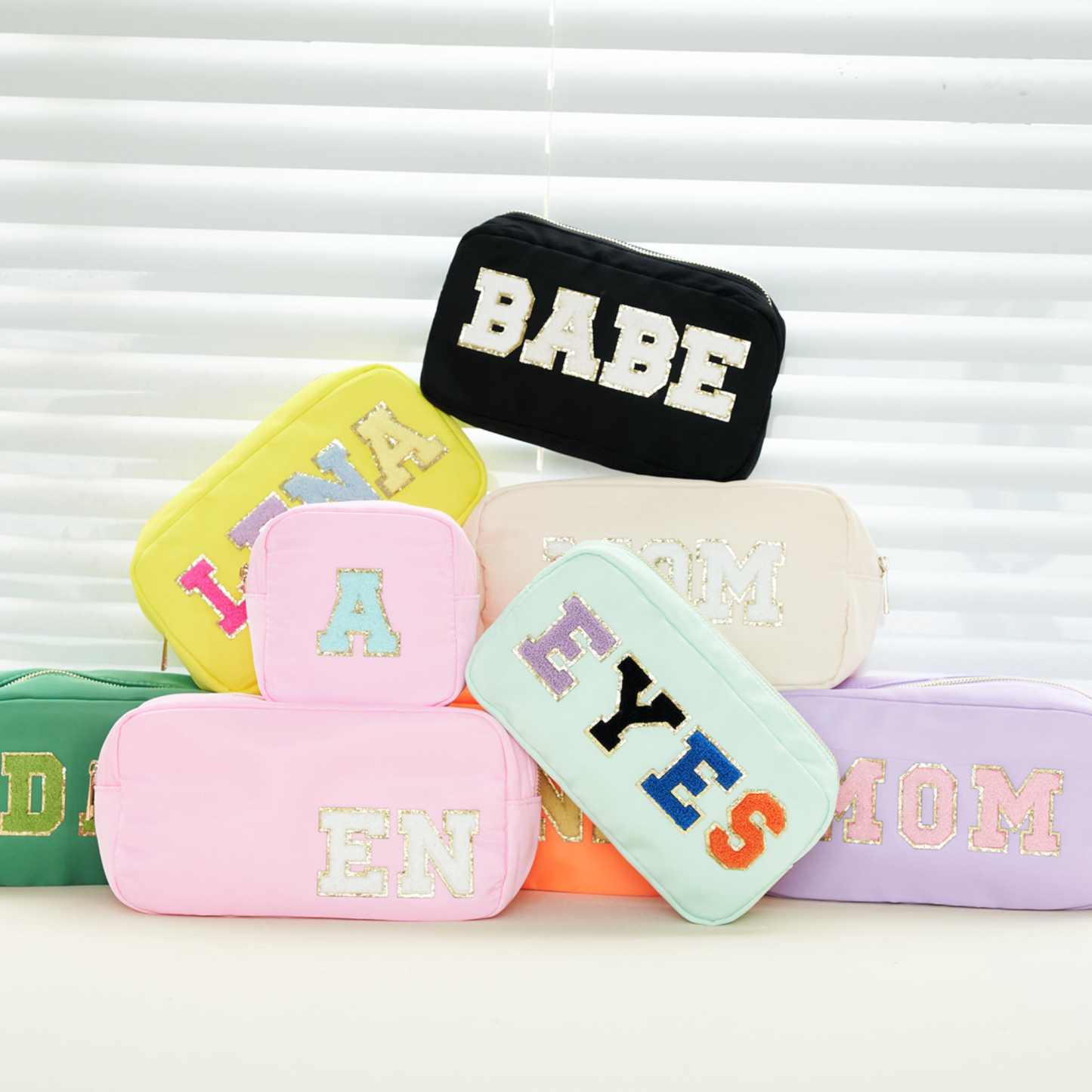 Personalized Varsity Letter Makeup Bag