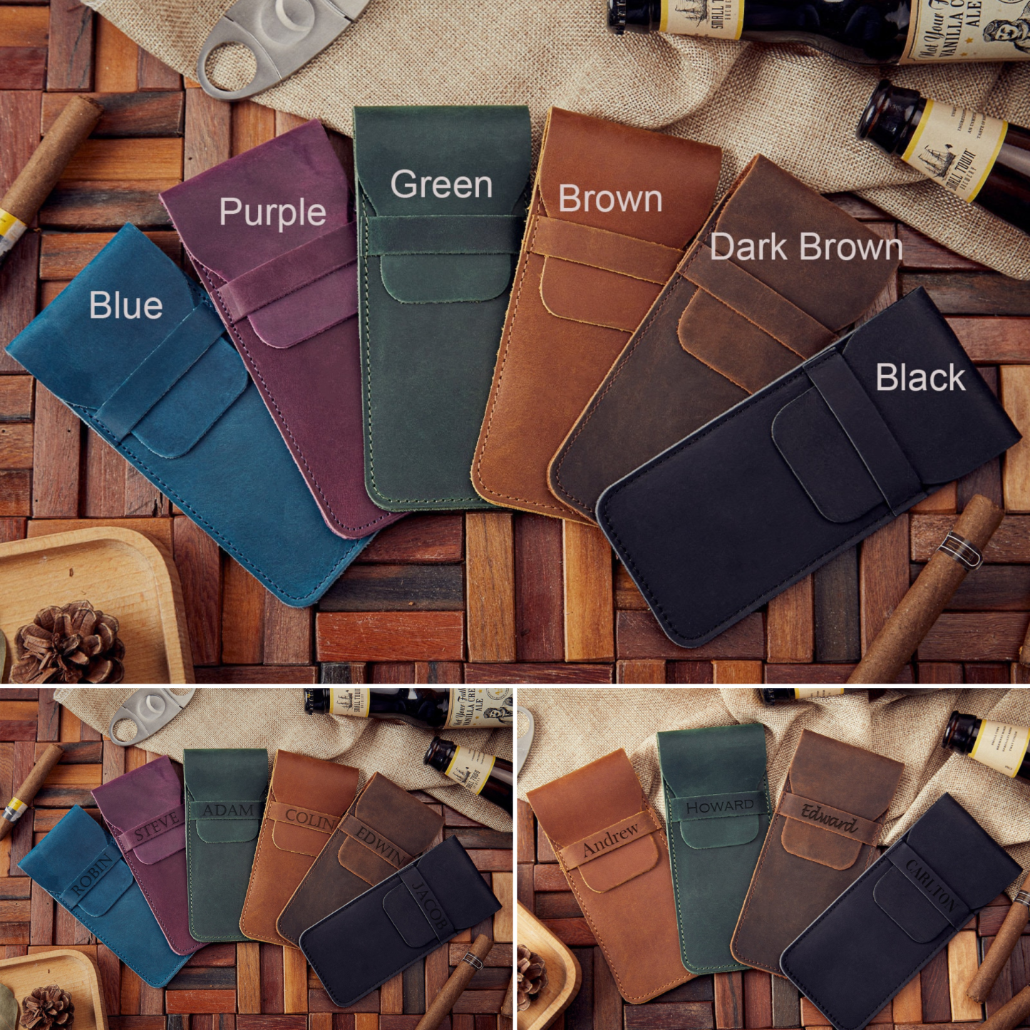 Personalized Engraved Leather Cigar Case for Unique & Love | JNSBag06