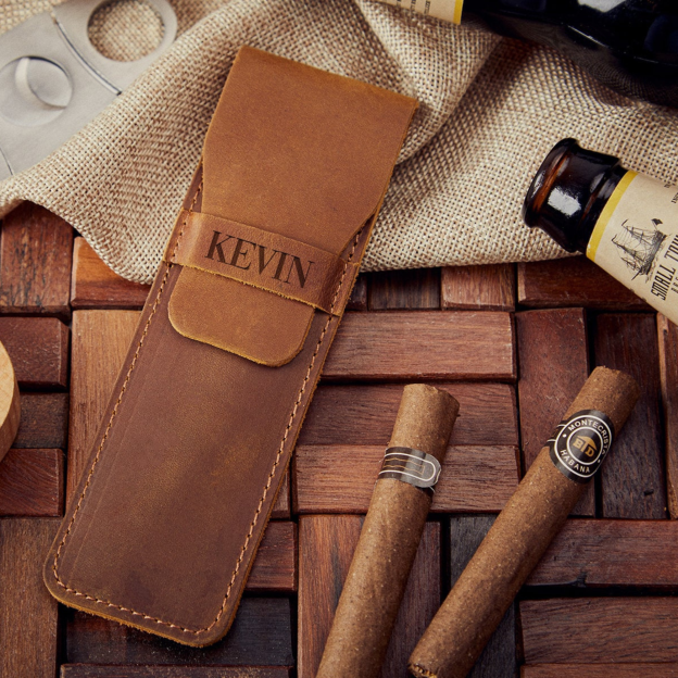 Personalized Engraved Leather Cigar Case for Unique & Love | JNSBag06