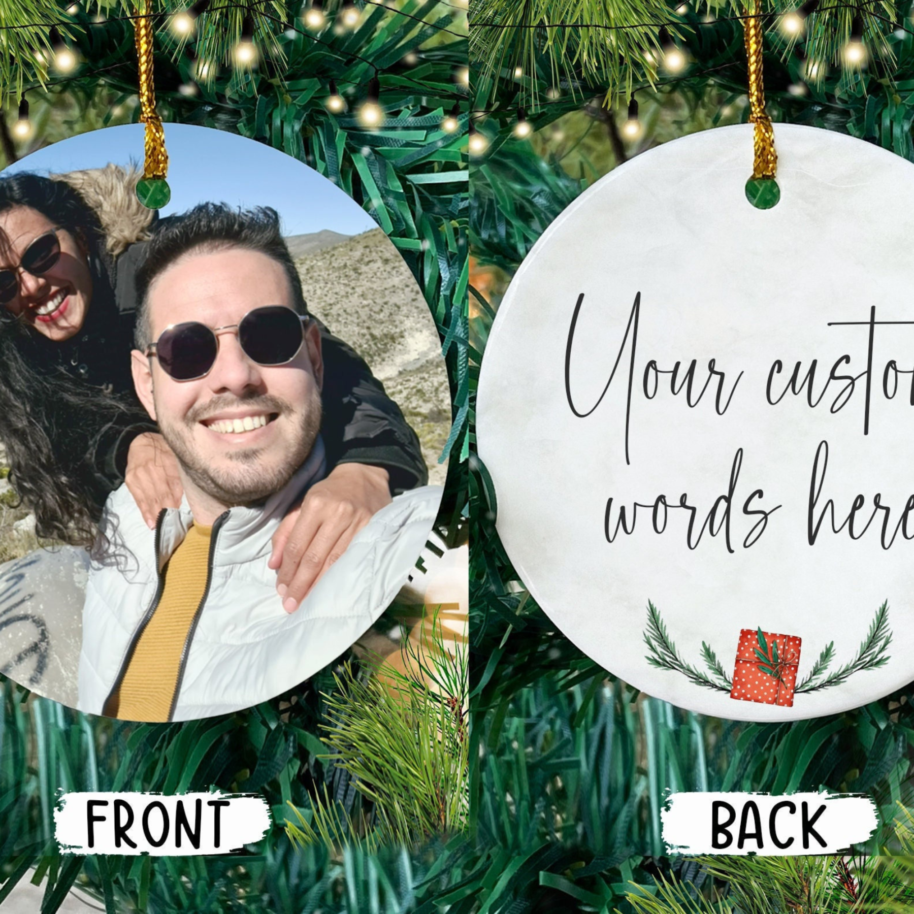 Personalized Photo Ceramic Ornament with Both Sides | JNSDec21