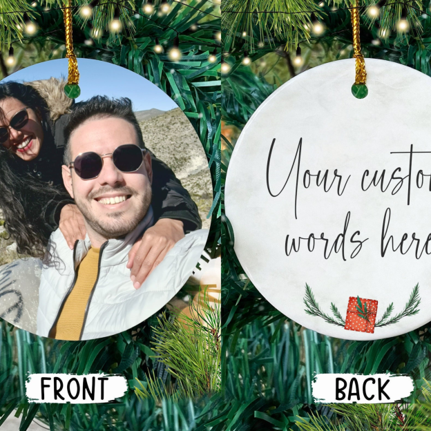 Personalized Photo Ceramic Ornament with Both Sides for Unique & Love | JNSDec21