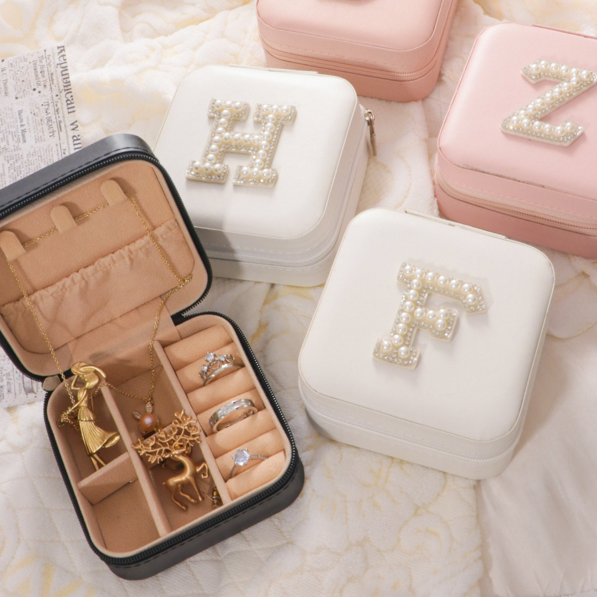 Personalized Initial Jewelry Box for Unique & Love | JNSBag09