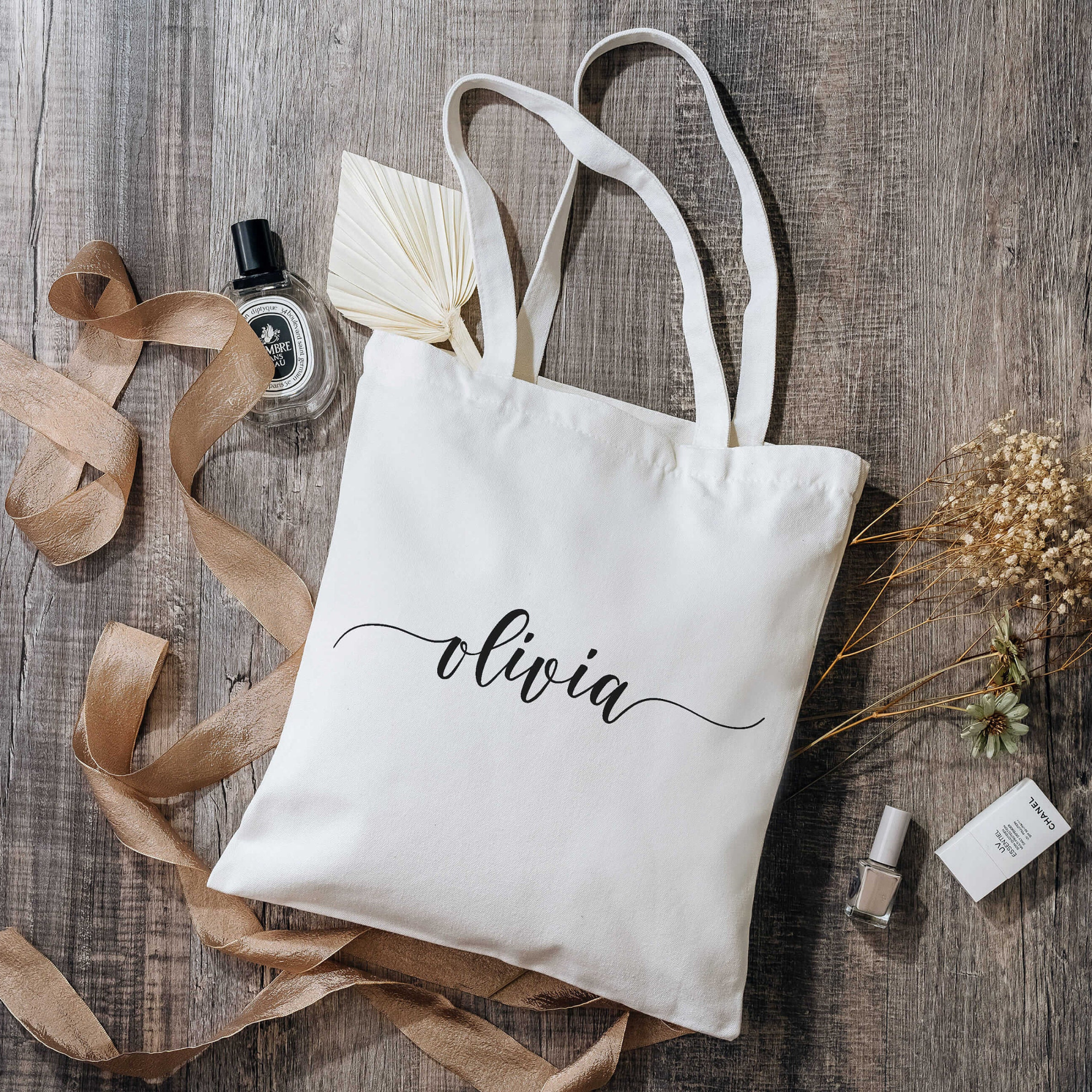 Personalized Birth Month Flower Canvas Tote Bag for Unique & Love | JNSBag12