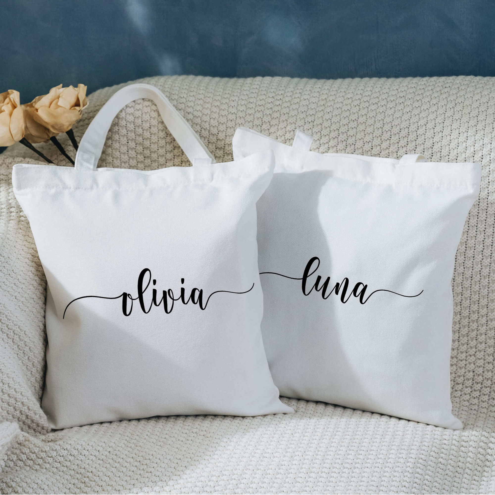 Personalized Birth Month Flower Canvas Tote Bag for Unique & Love | JNSBag12