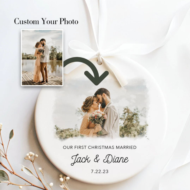 Personalized First Christmas Married Ornament for Unique & Love | JNSDec28