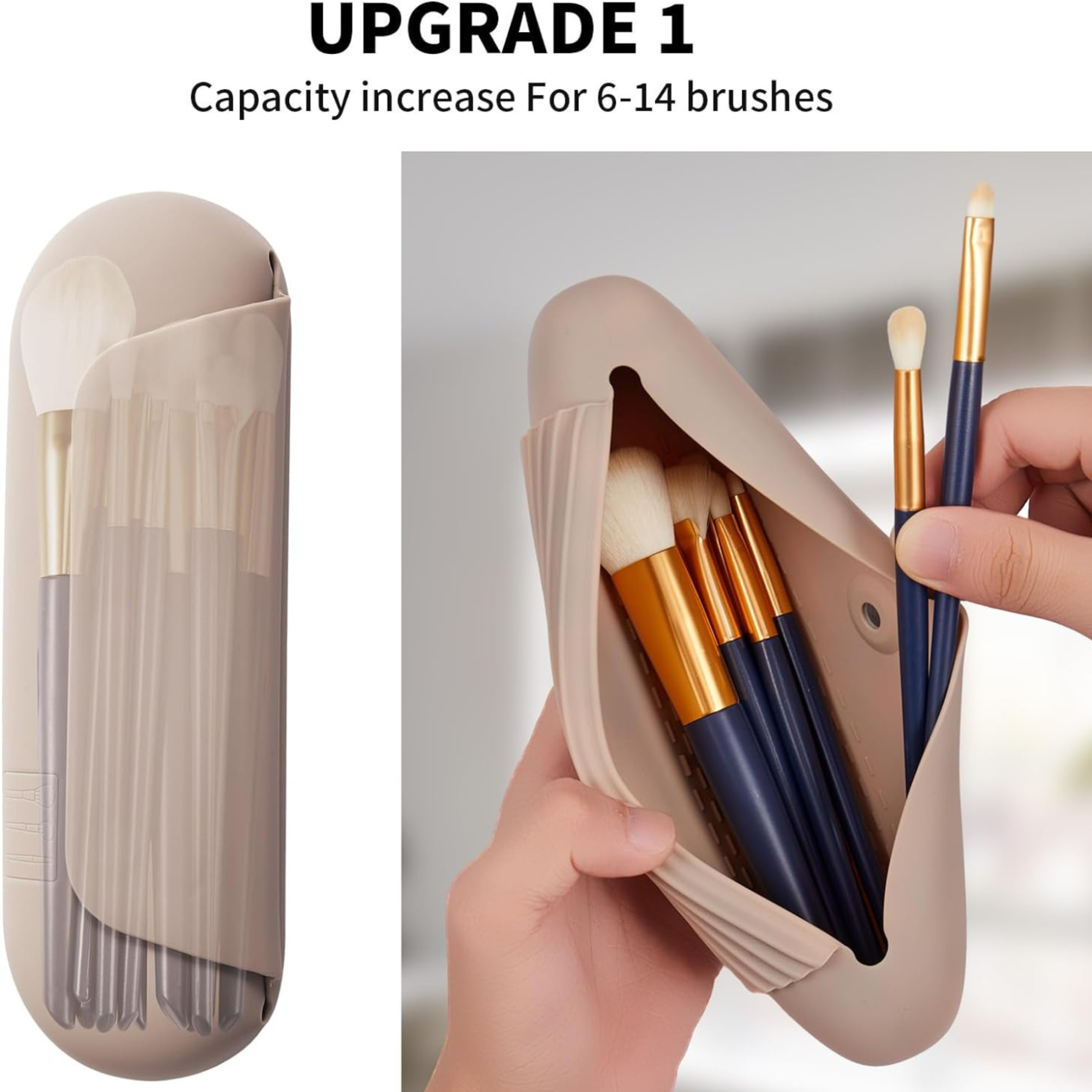 Personalized Silicone Makeup Brush Bag for Unique & Love | JNSBag16