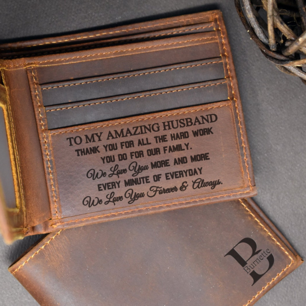 Personalized Engraved Leather Wallet for Unique & Love | JNSBag18