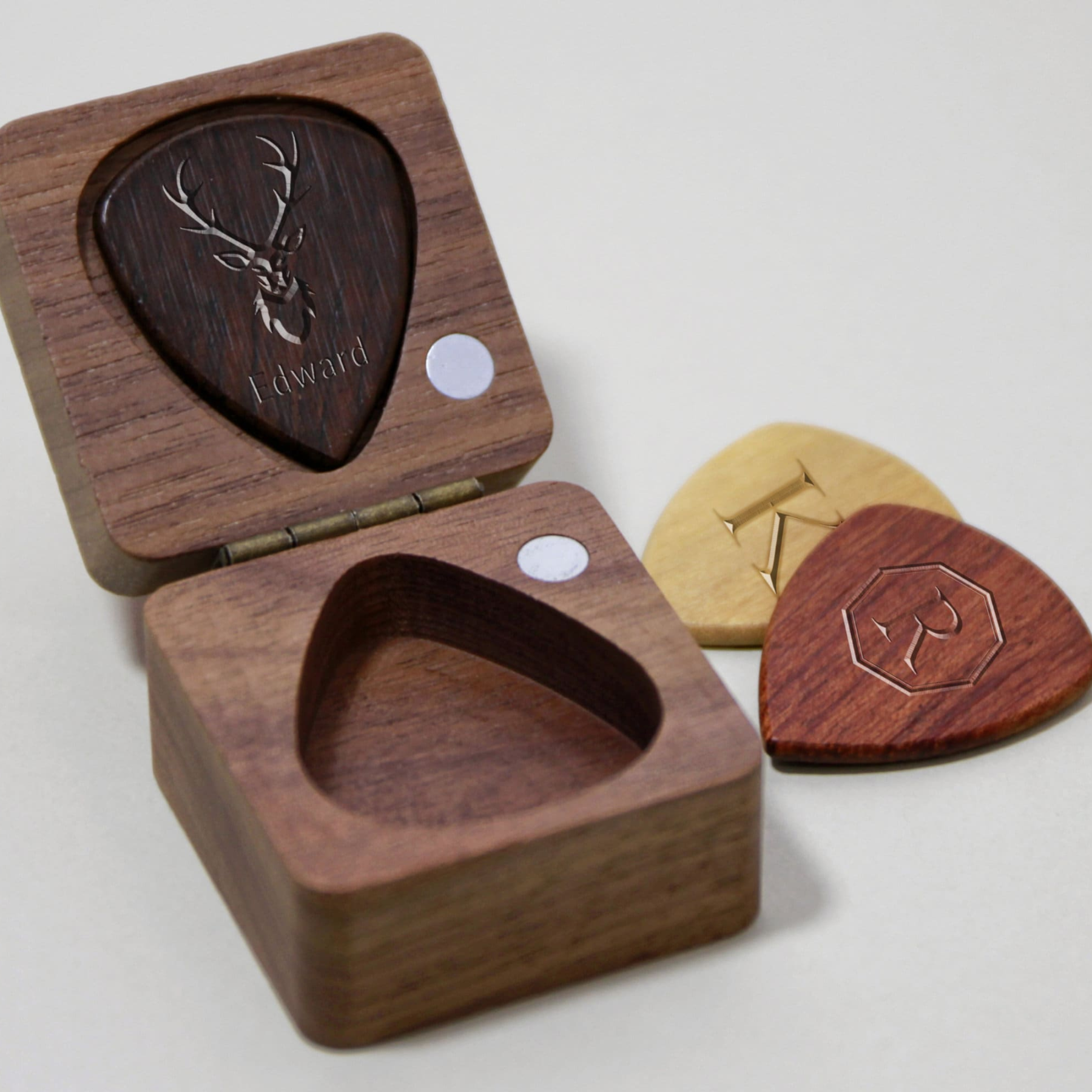 Personalized Wooden Guitar Picks Box for Unique & Love | JNSDec33