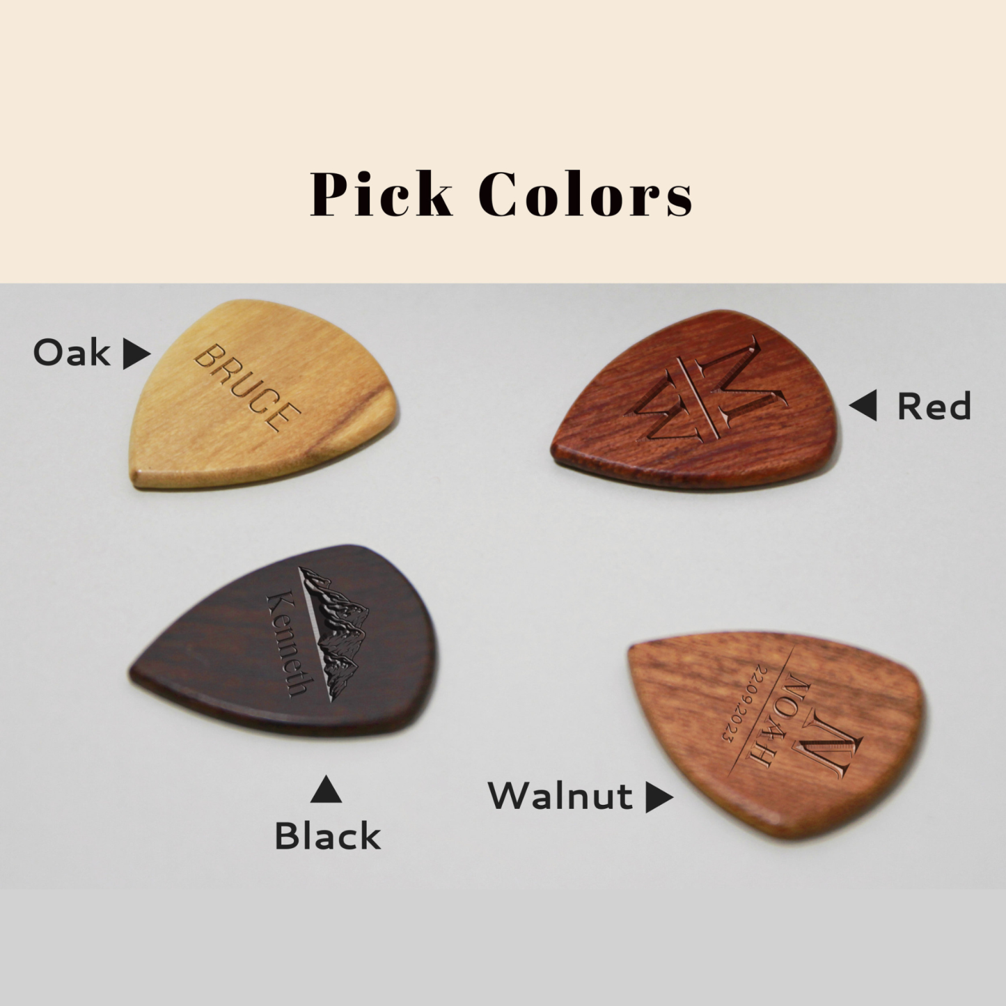 Personalized Wooden Guitar Picks Box for Unique & Love | JNSDec33