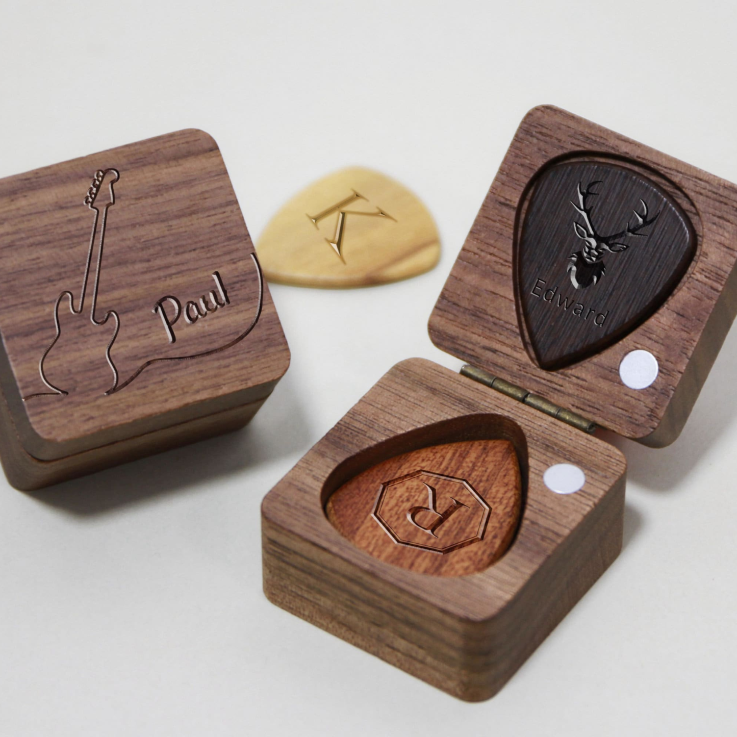 Personalized Wooden Guitar Picks Box for Unique & Love | JNSDec33