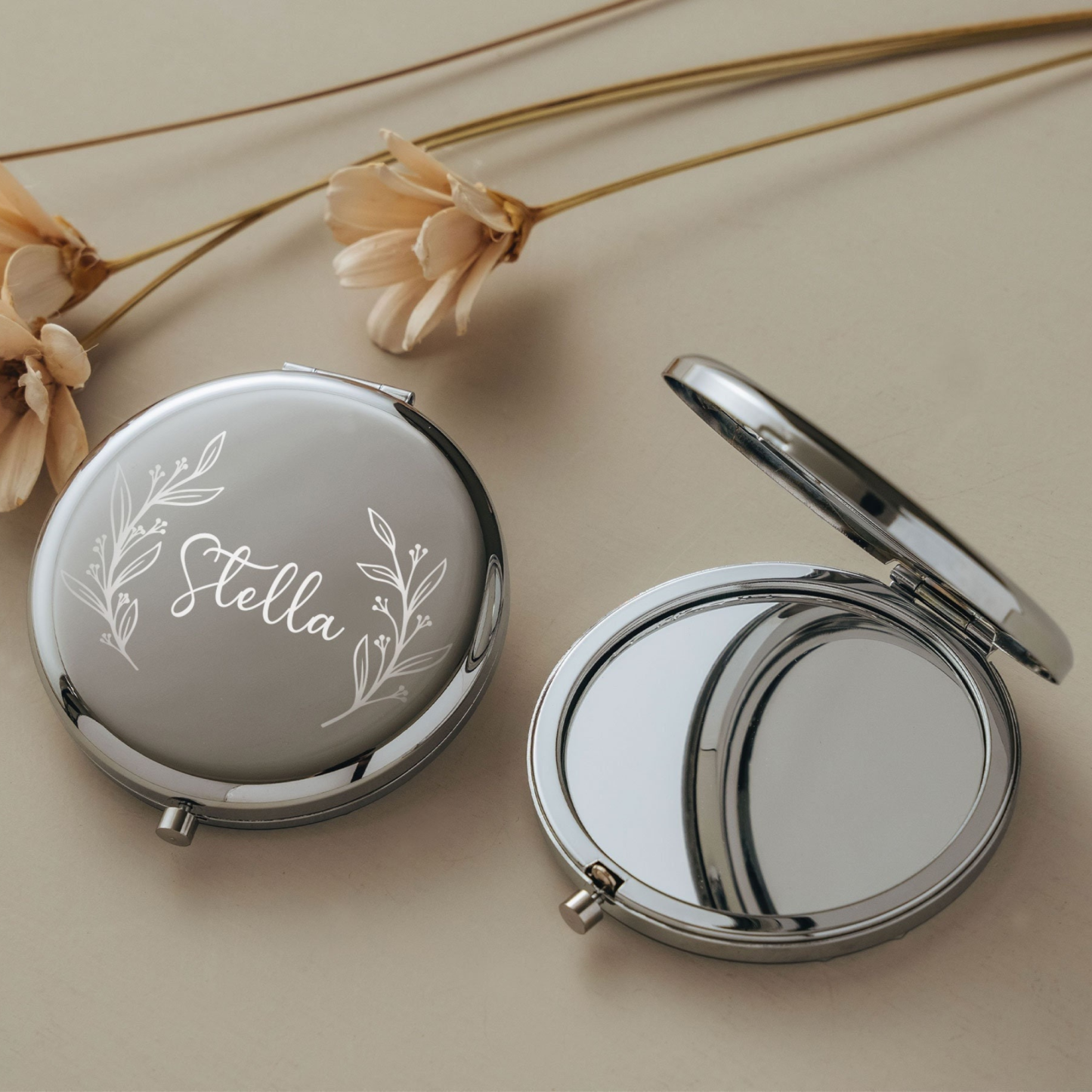 Personalized Monogram Folding Mirrors for Unique & Love | JNSDec30