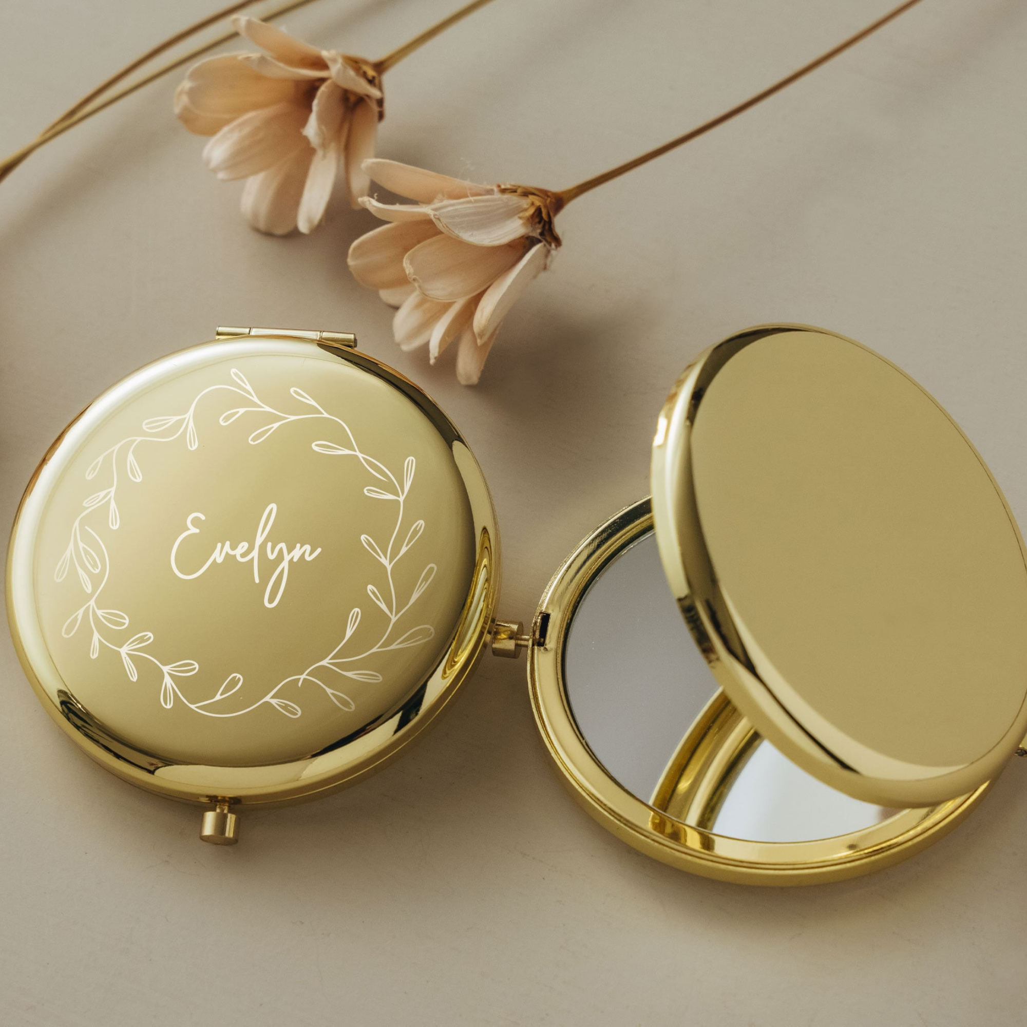Personalized Monogram Folding Mirrors for Unique & Love | JNSDec30