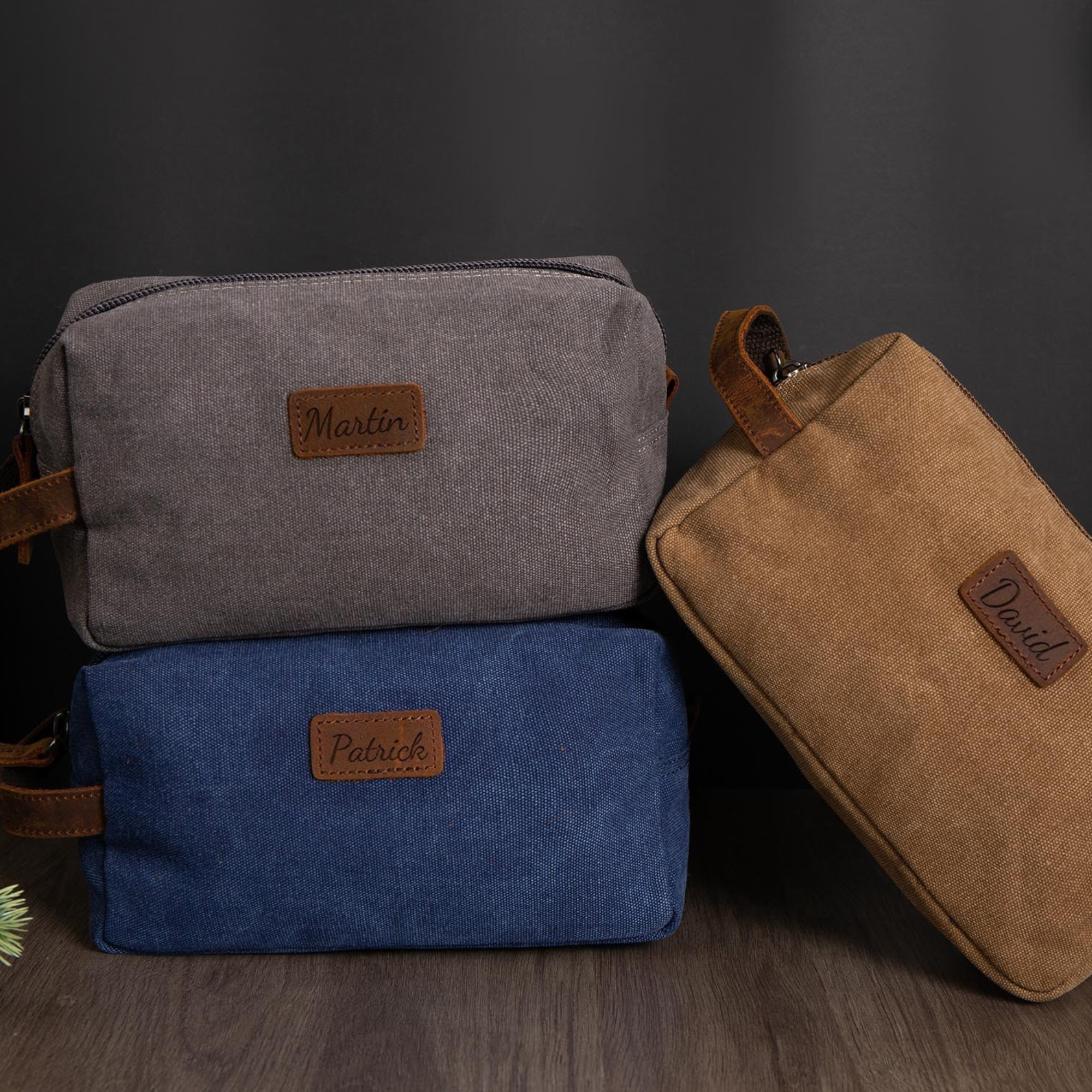 Personalized Leather Monogram Engraved Toiletry Bag for Unique & Love | JNSBag20