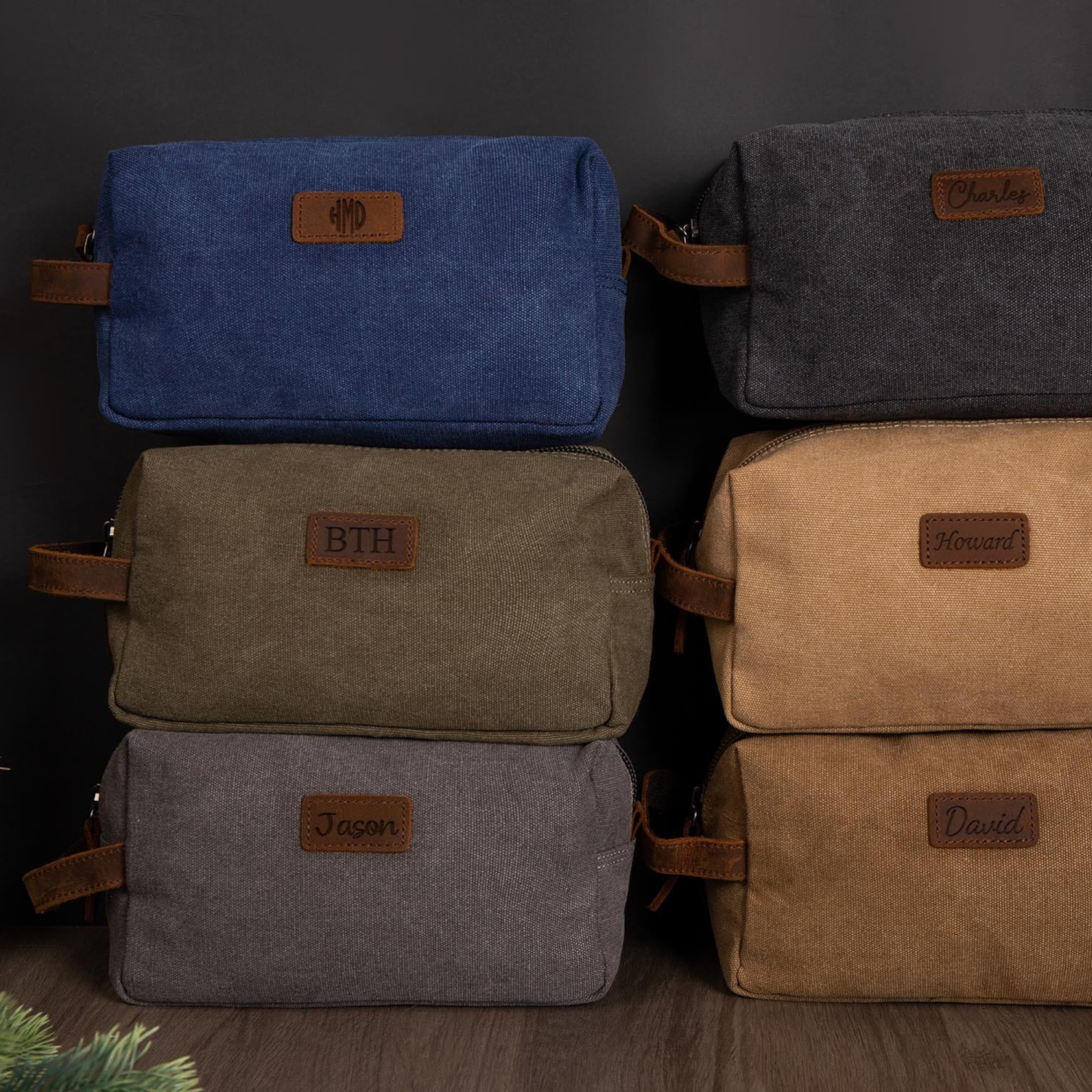 Personalized Leather Monogram Engraved Toiletry Bag for Unique & Love | JNSBag20