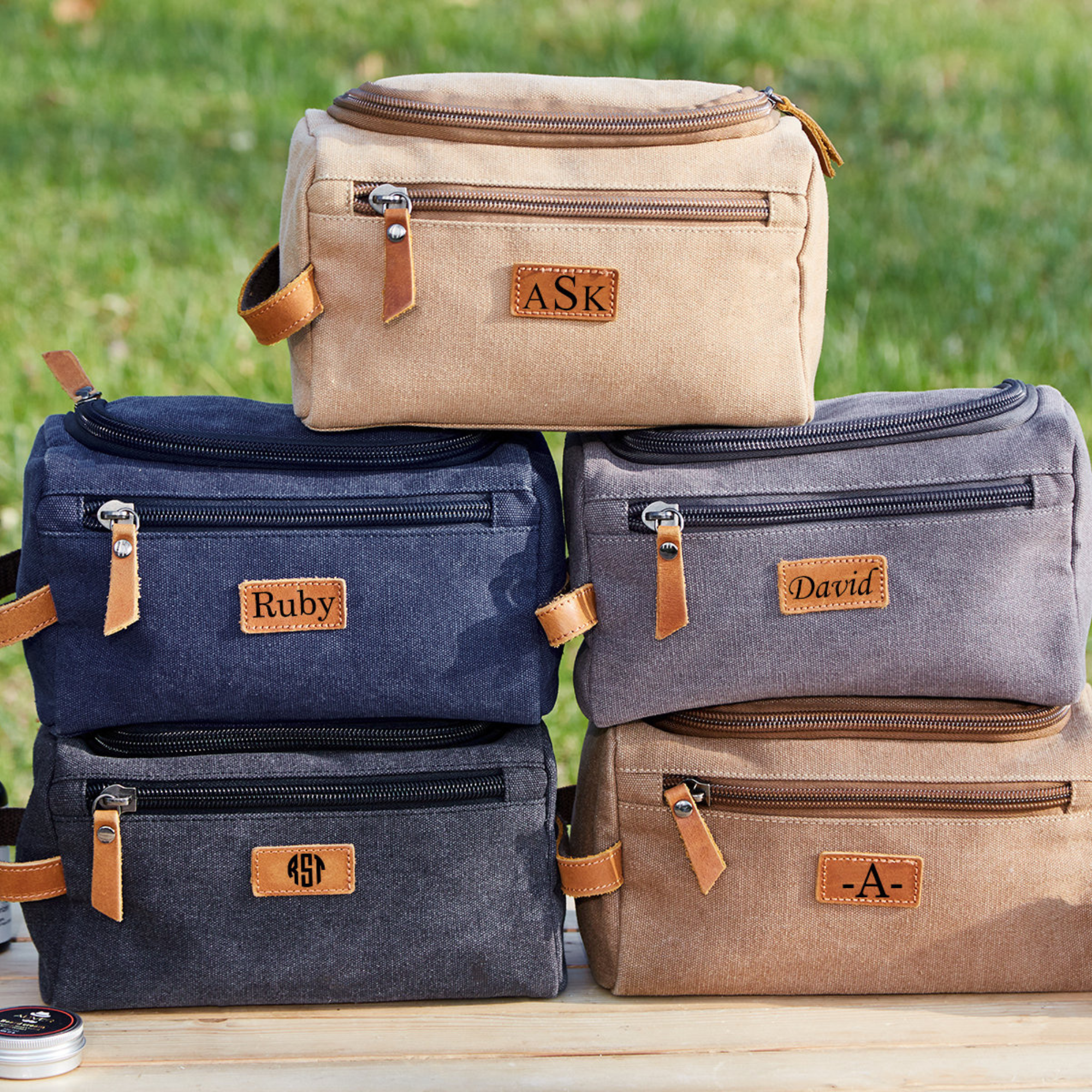 Personalized Leather Monogram Engraved Toiletry Bag for Unique & Love | JNSBag23