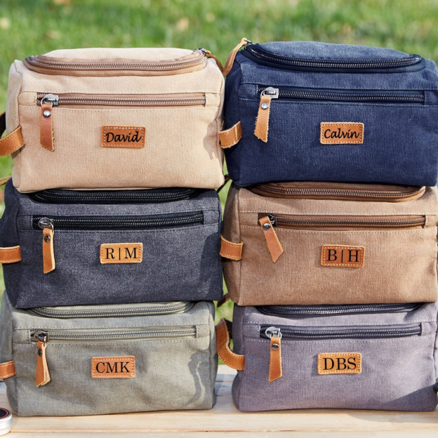 Personalized Leather Monogram Engraved Toiletry Bag for Unique & Love | JNSBag23