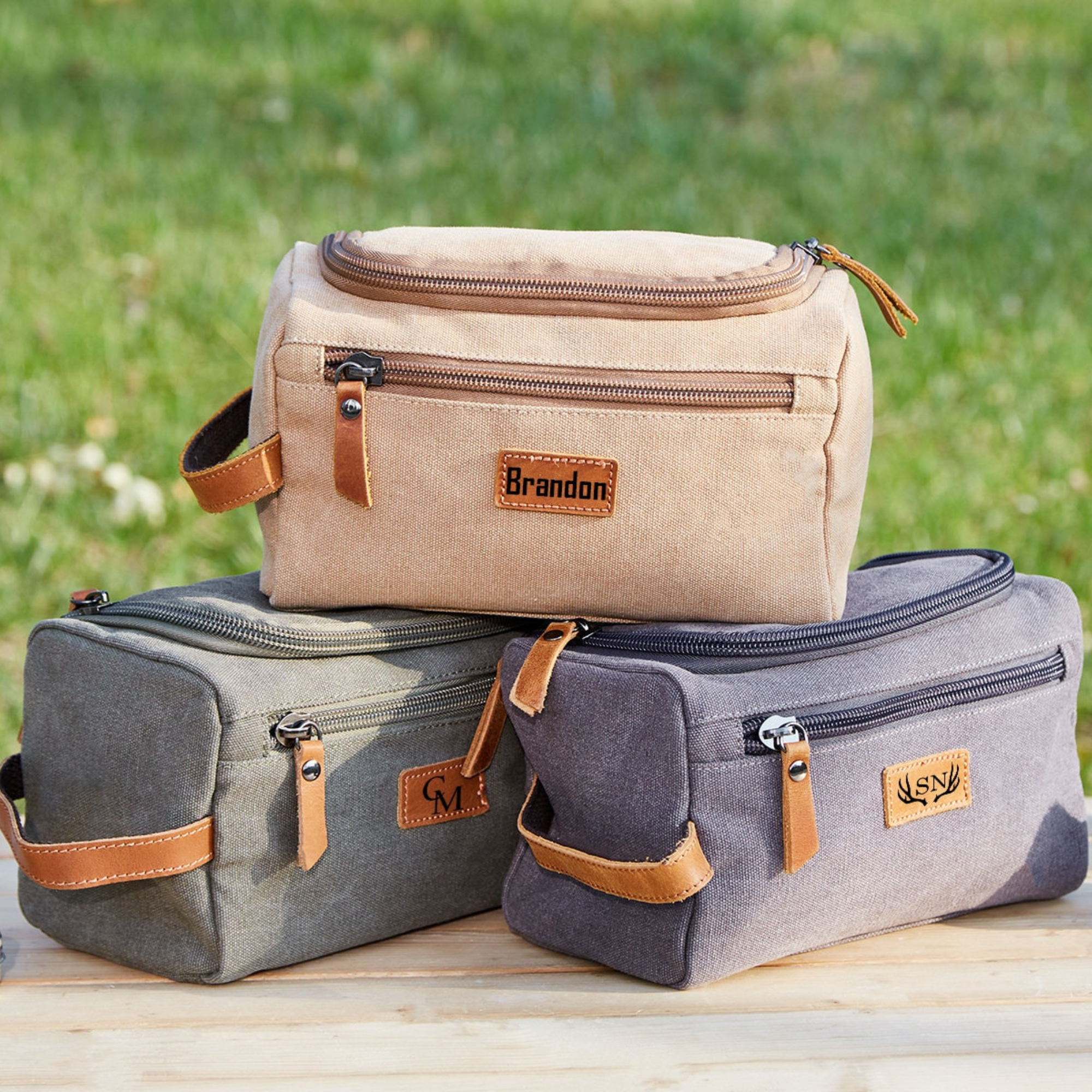 Personalized Leather Monogram Engraved Toiletry Bag for Unique & Love | JNSBag23