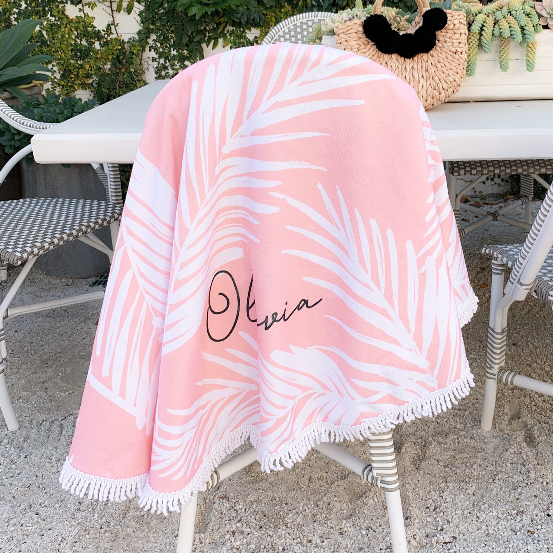 Personalized Tropical Round Beach Towels for Unique & Love | JNSTowel02