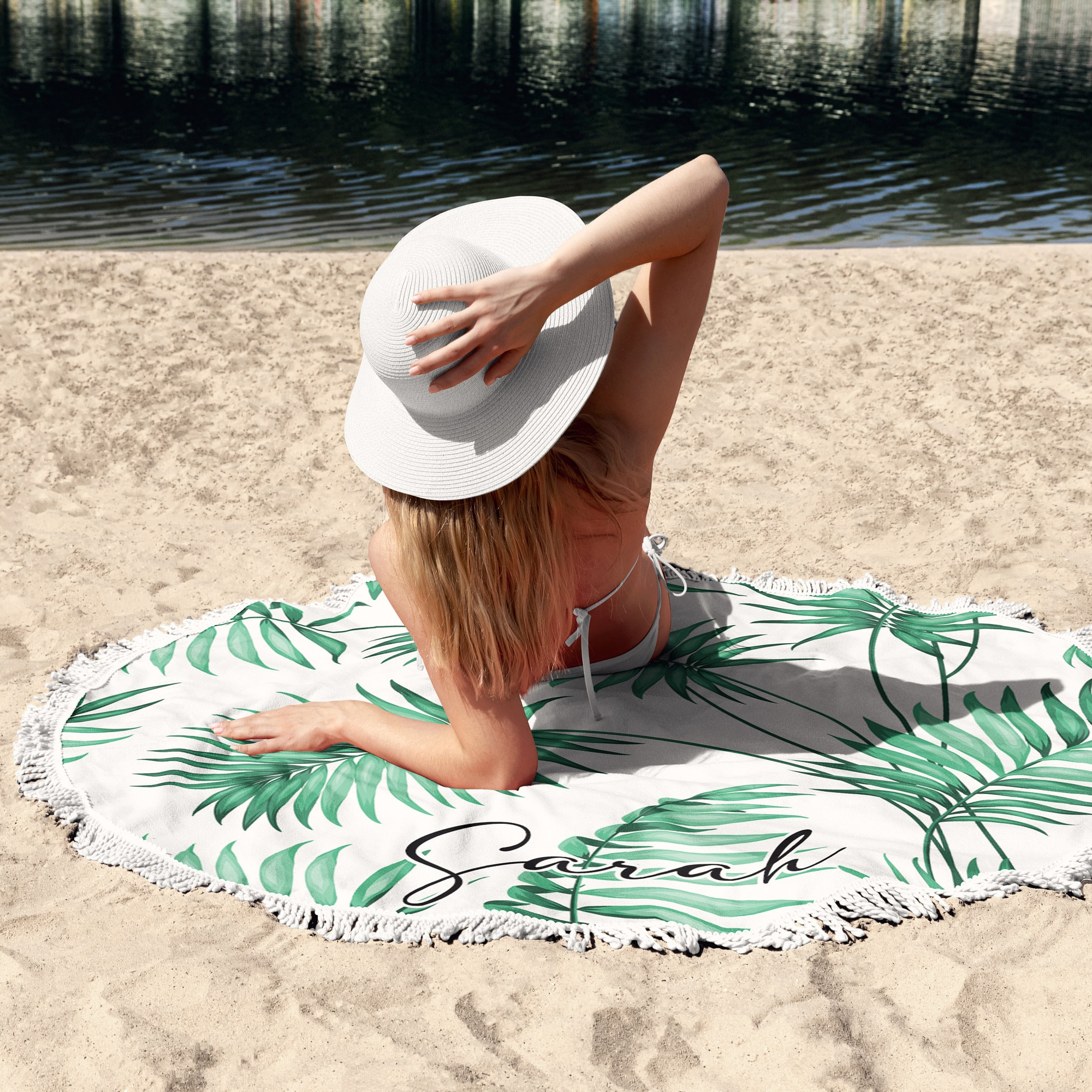 Personalized Tropical Round Beach Towels for Unique & Love | JNSTowel02