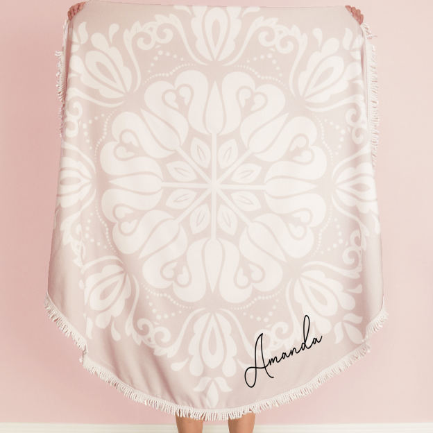 Personalized Boho Round Beach Towels for Unique & Love | JNSTowel04