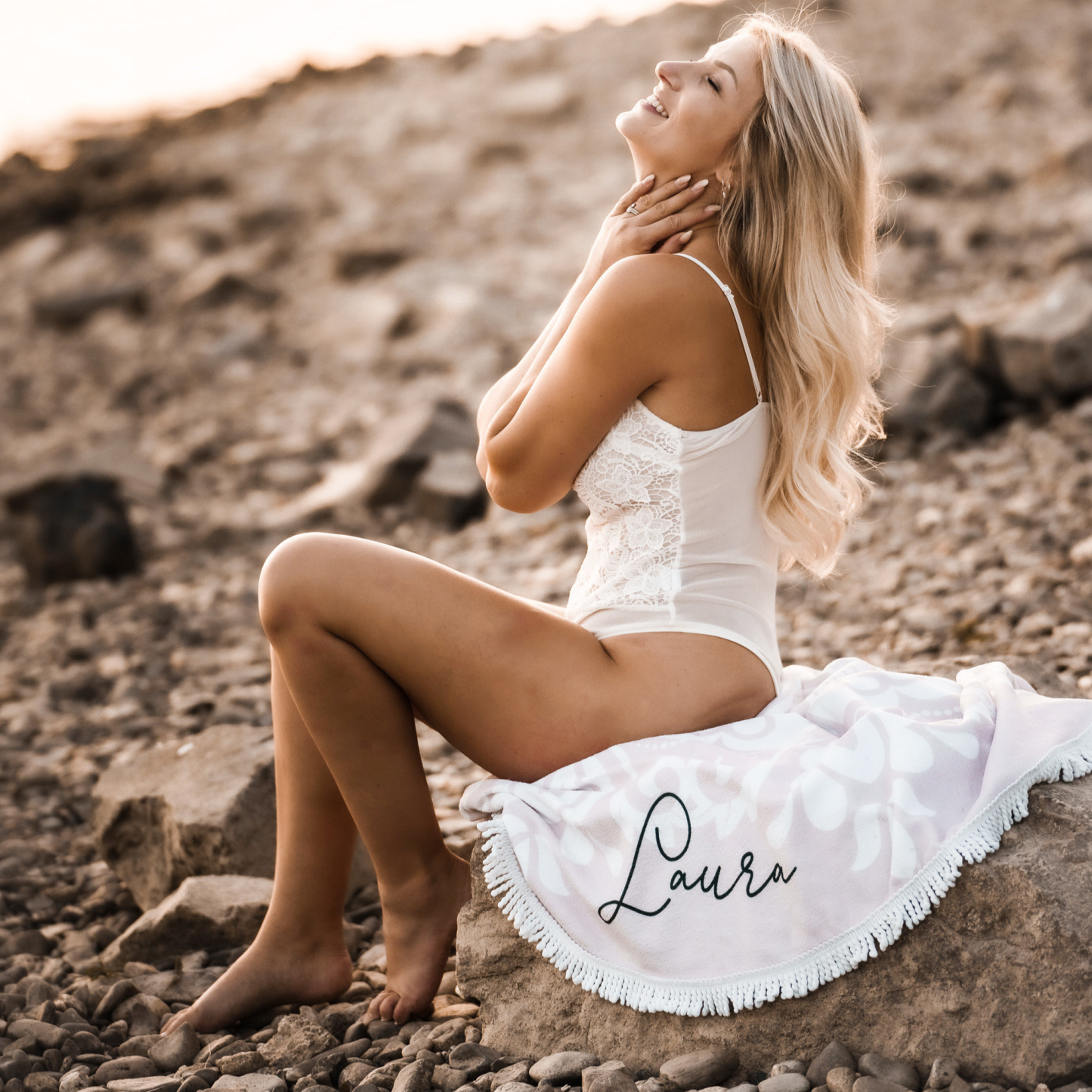 Personalized Boho Round Beach Towels for Unique & Love | JNSTowel04
