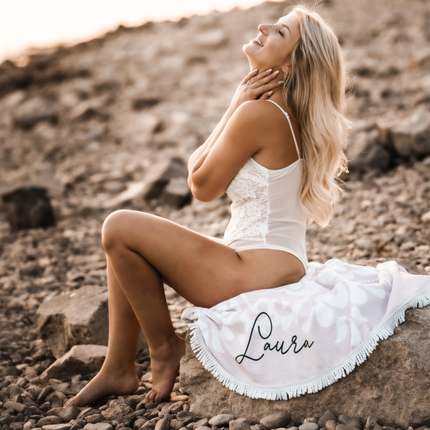 Personalized Boho Round Beach Towels for Unique & Love | JNSTowel04