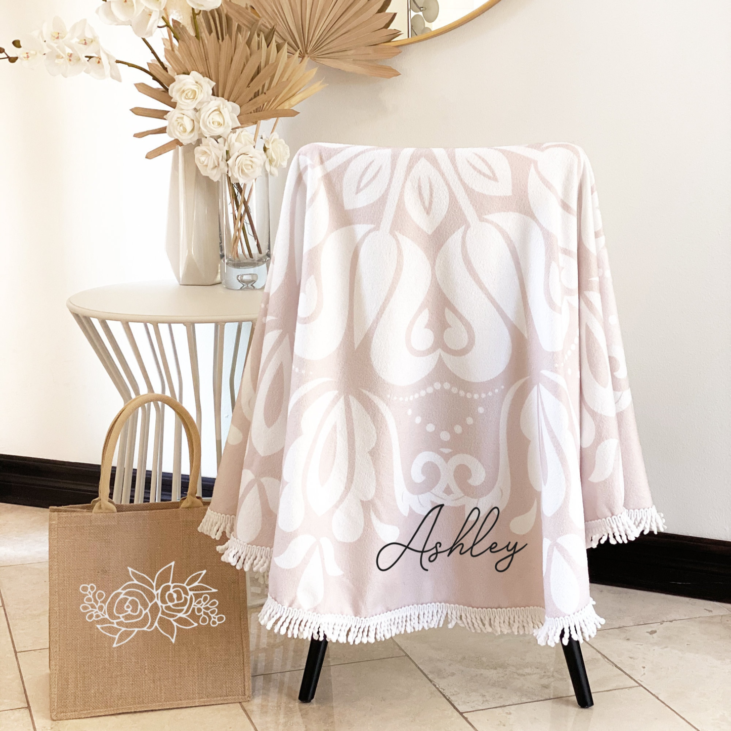 Personalized Boho Round Beach Towels for Unique & Love | JNSTowel04