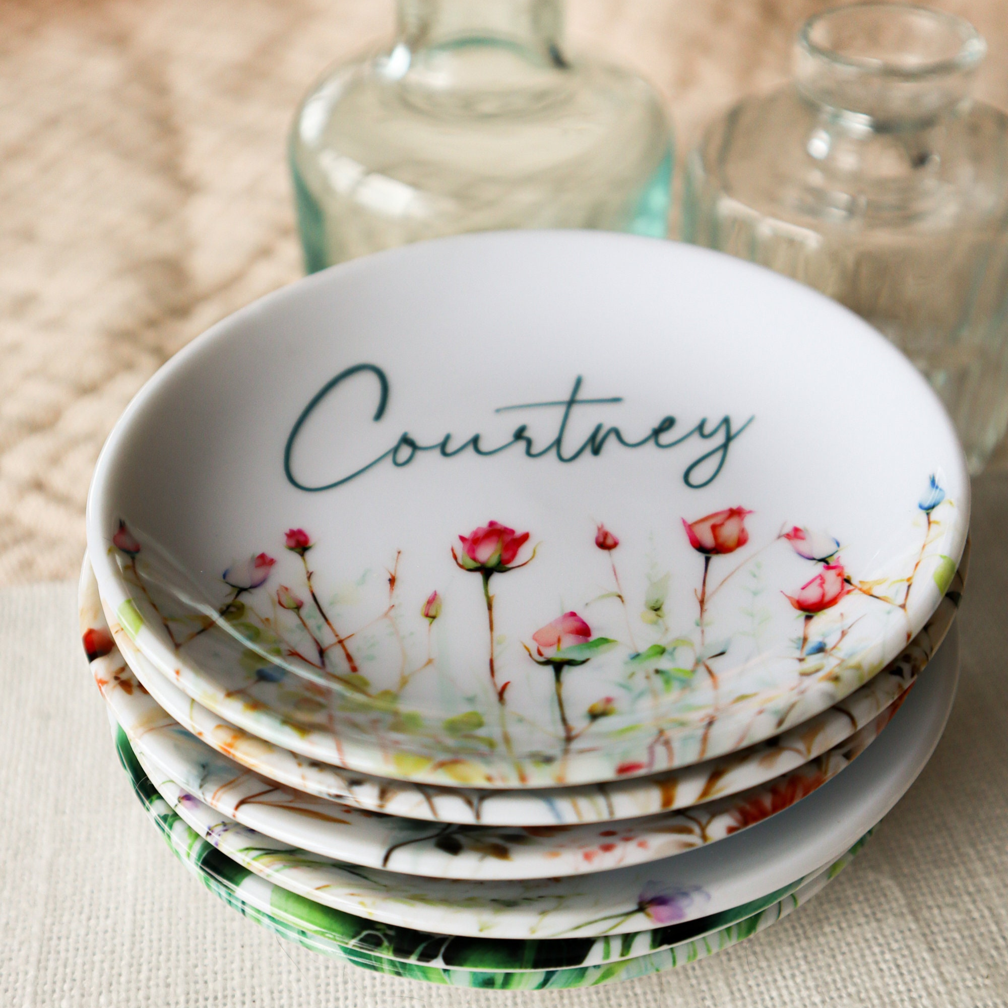 Personalized Birth Month Flower Ring Dish With Name for Unique & Love | JNSDec58