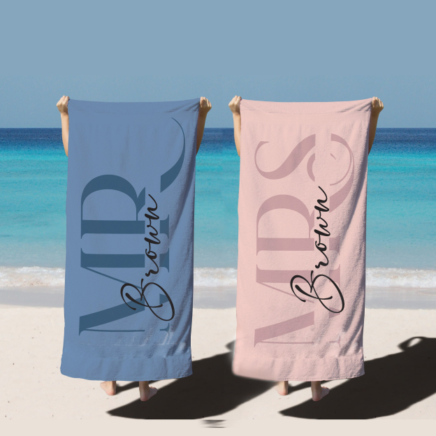 Personalized Couple Beach Towels for Unique & Love | JNSTowel05