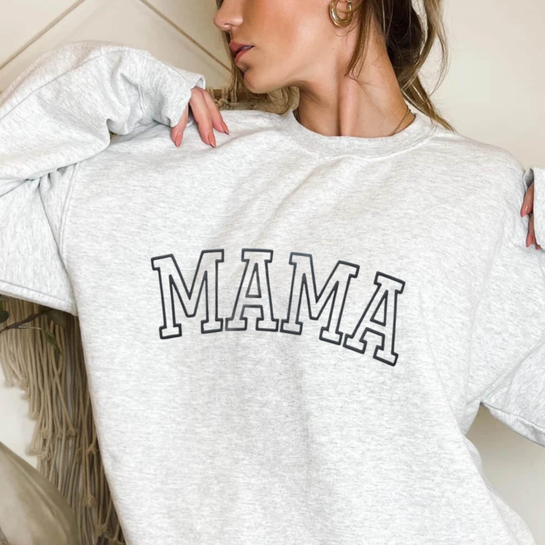 Personalized Mama Sweatshirt with Kid Names on Sleeve for Unique & Love | JNSCloth19