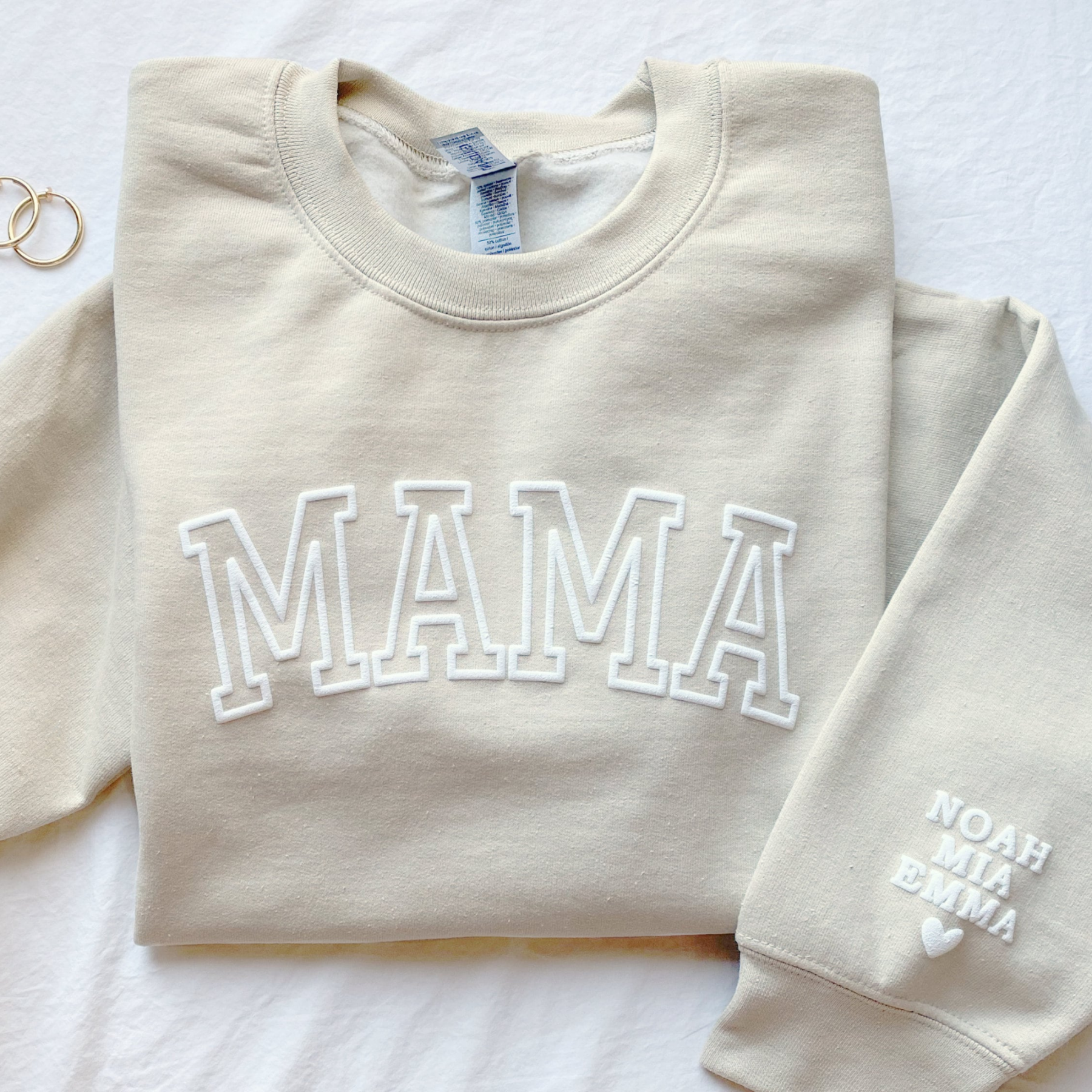 Personalized Mama Sweatshirt with Kid Names on Sleeve for Unique & Love | JNSCloth19