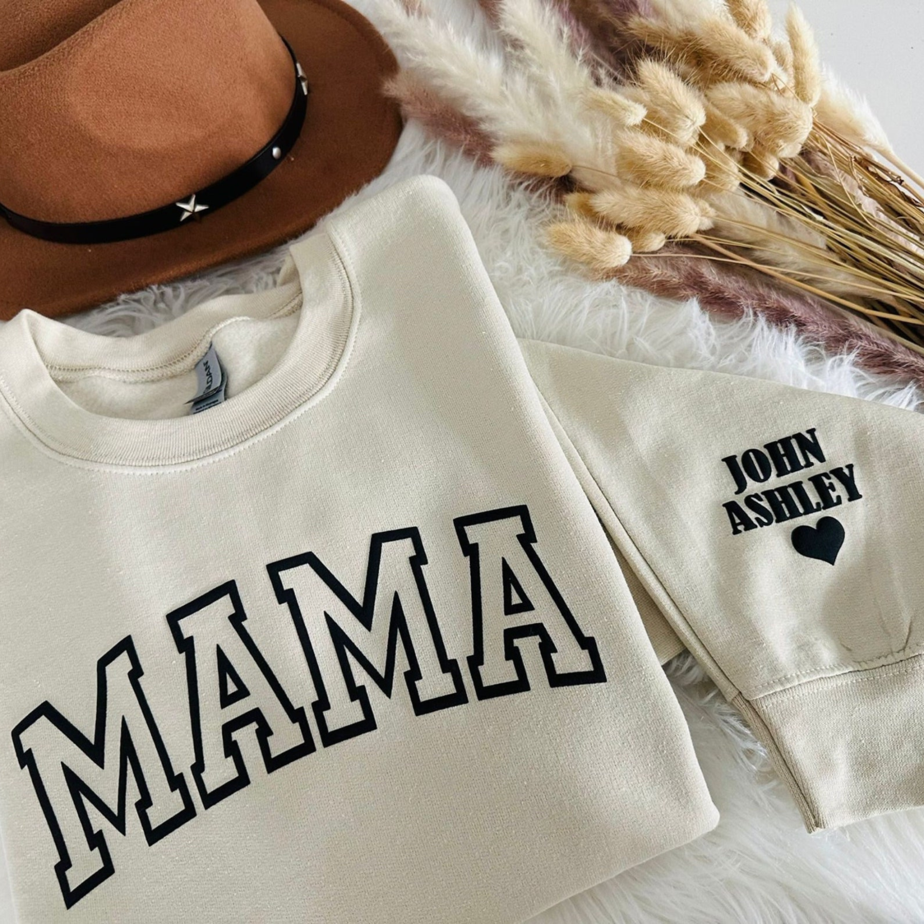 Personalized Mama Sweatshirt with Kid Names on Sleeve for Unique & Love | JNSCloth19