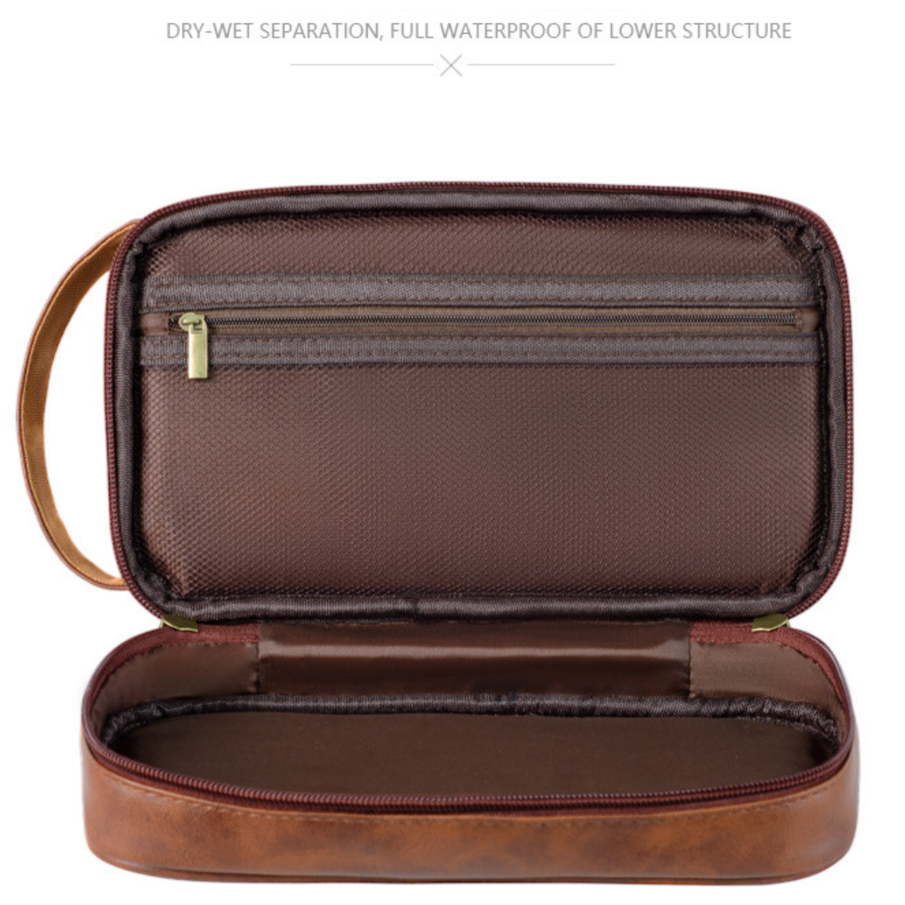 Personalized Leather Monogram Engraved Wash Bag for Unique & Love | JNSBag35